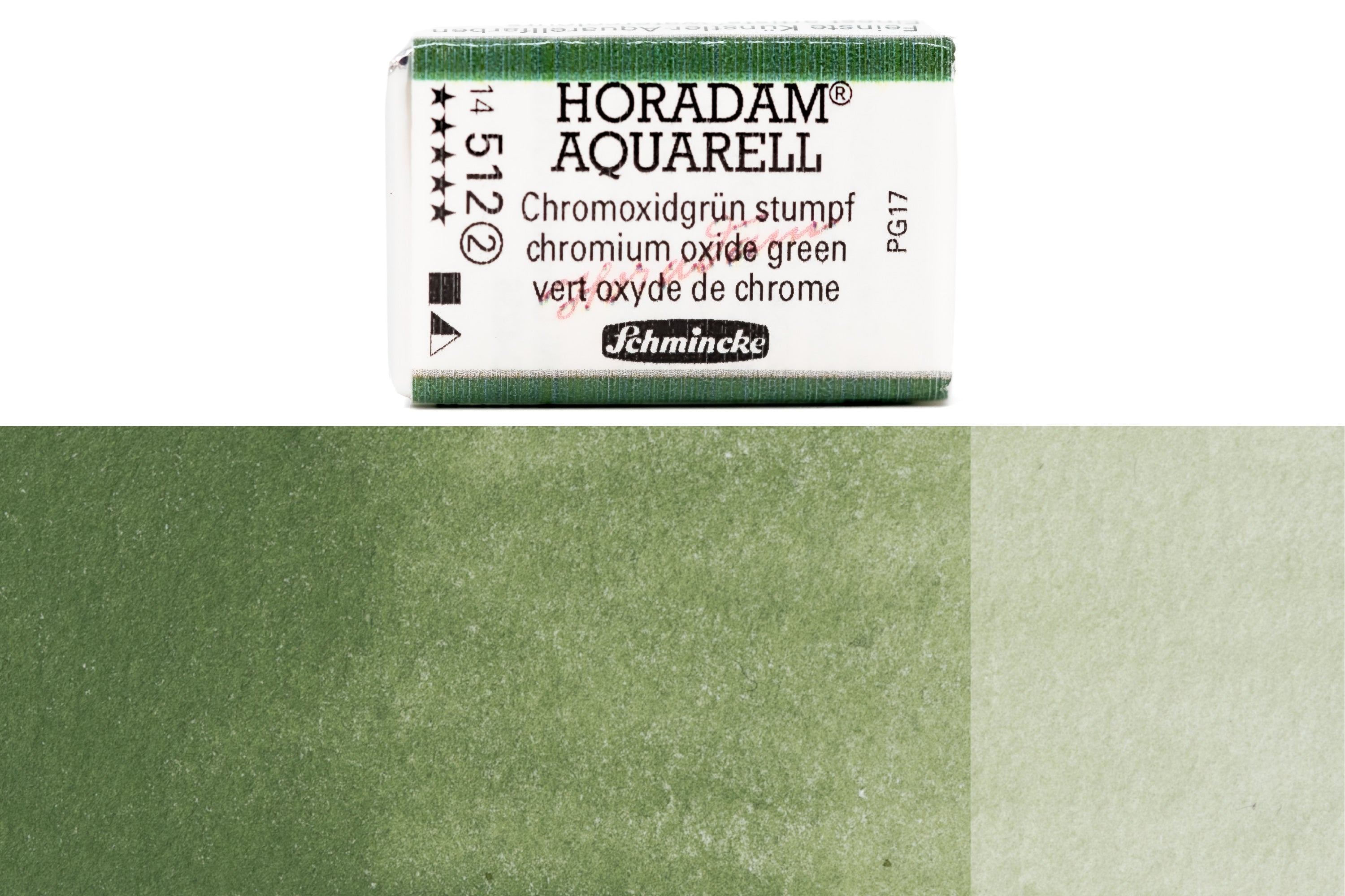Schmincke - Horadam Watercolor Full Pan, #512 Chromium Oxide Green - St. Louis Art Supply