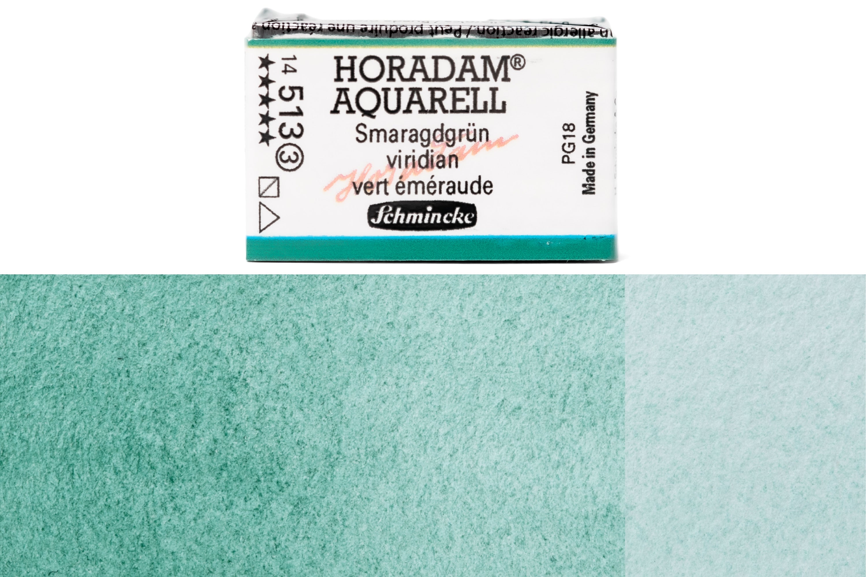 Schmincke - Horadam Watercolor Full Pan, #513 Viridian - St. Louis Art Supply