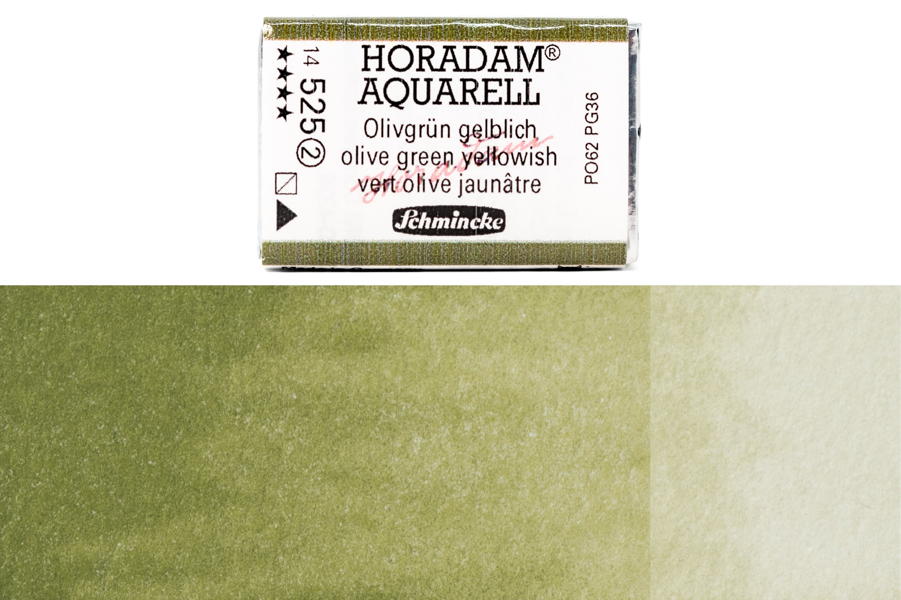 Schmincke - Horadam Watercolor Full Pan, #525 Olive Green Yellowish - St. Louis Art Supply