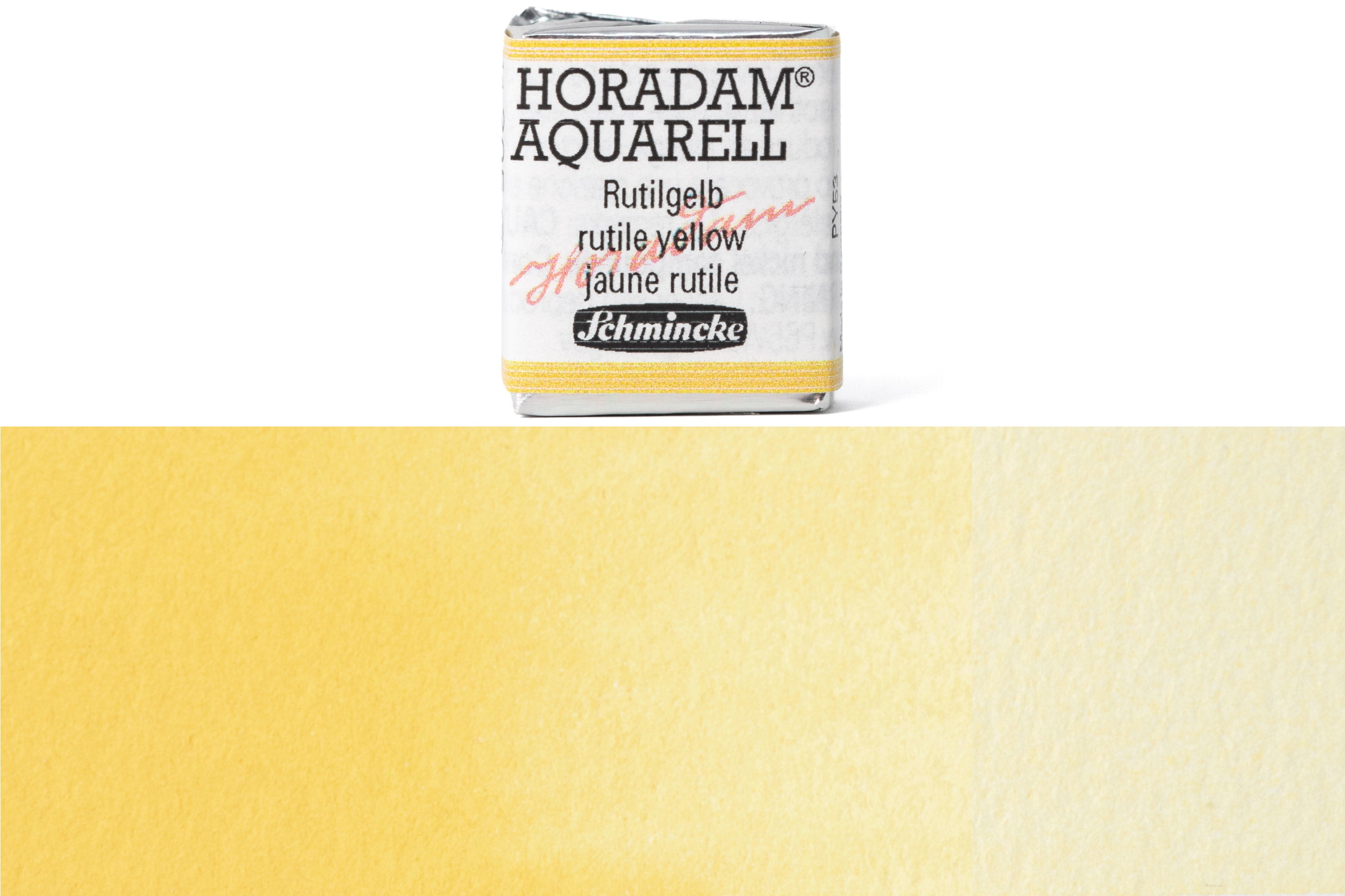 Schmincke - Horadam Watercolor Half Pan, #205 Rutile Yellow - St. Louis Art Supply