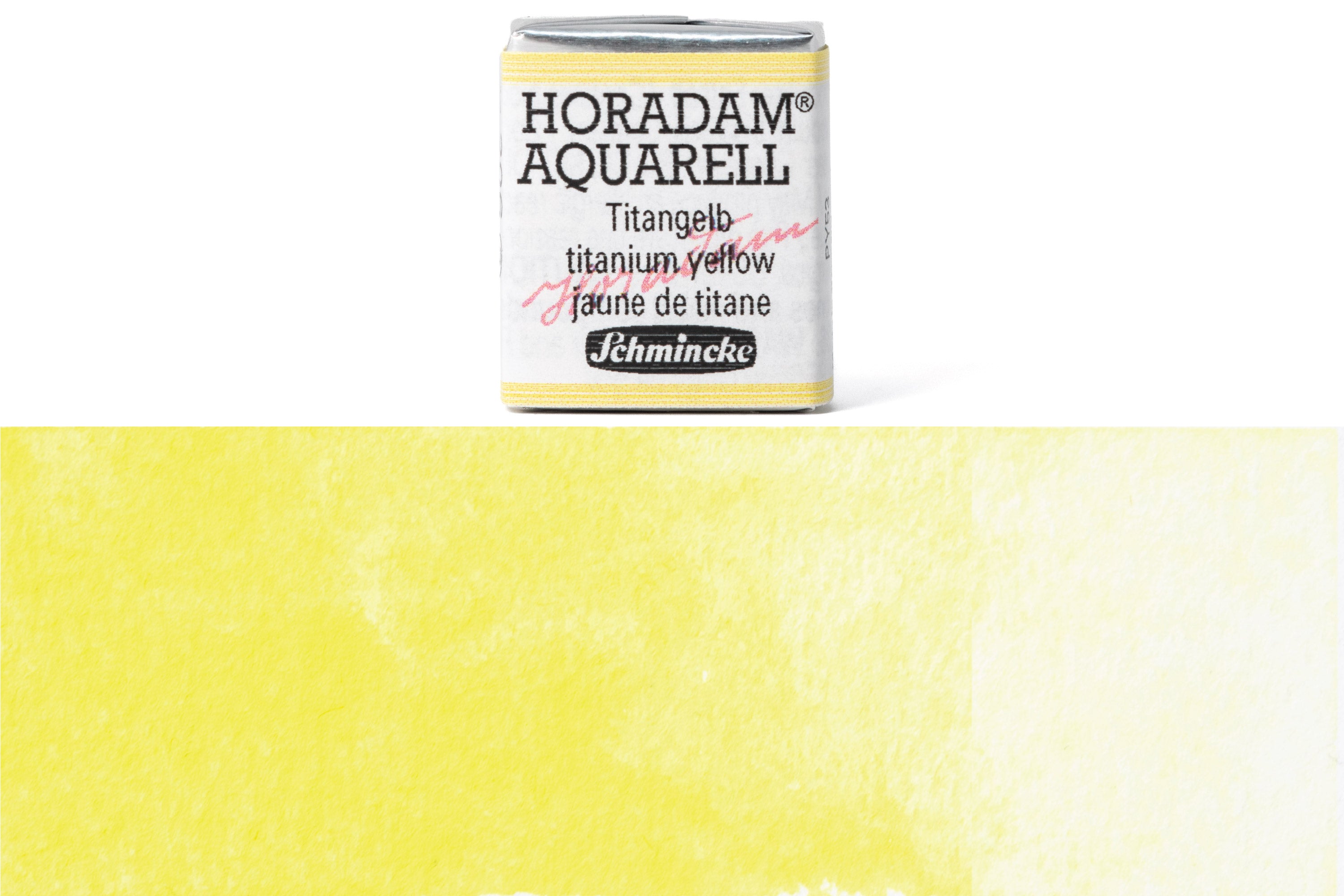 Schmincke - Horadam Watercolor Half Pan, #206 Titanium Yellow - St. Louis Art Supply