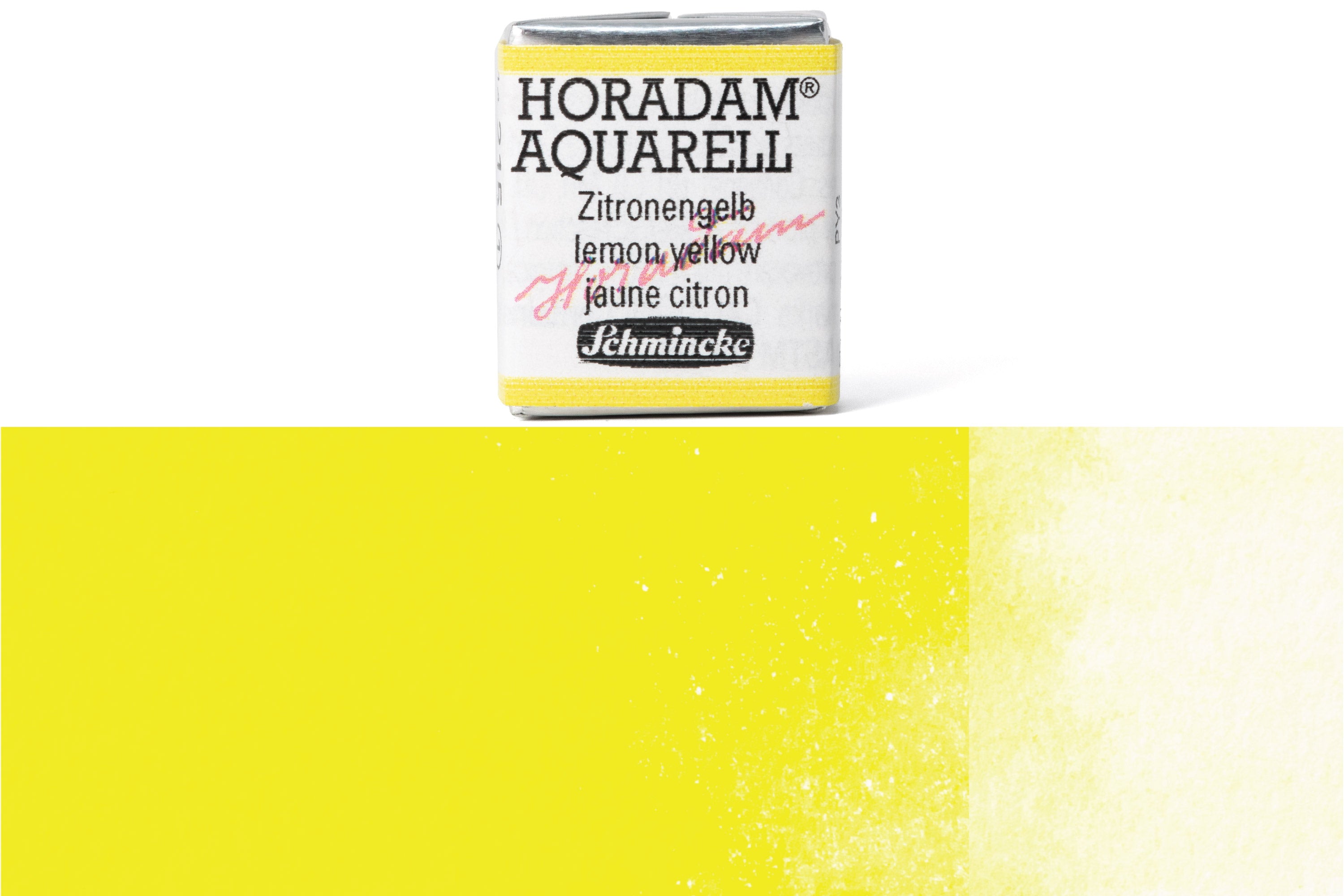 Schmincke - Horadam Watercolor Half Pan, #215 Lemon Yellow - St. Louis Art Supply