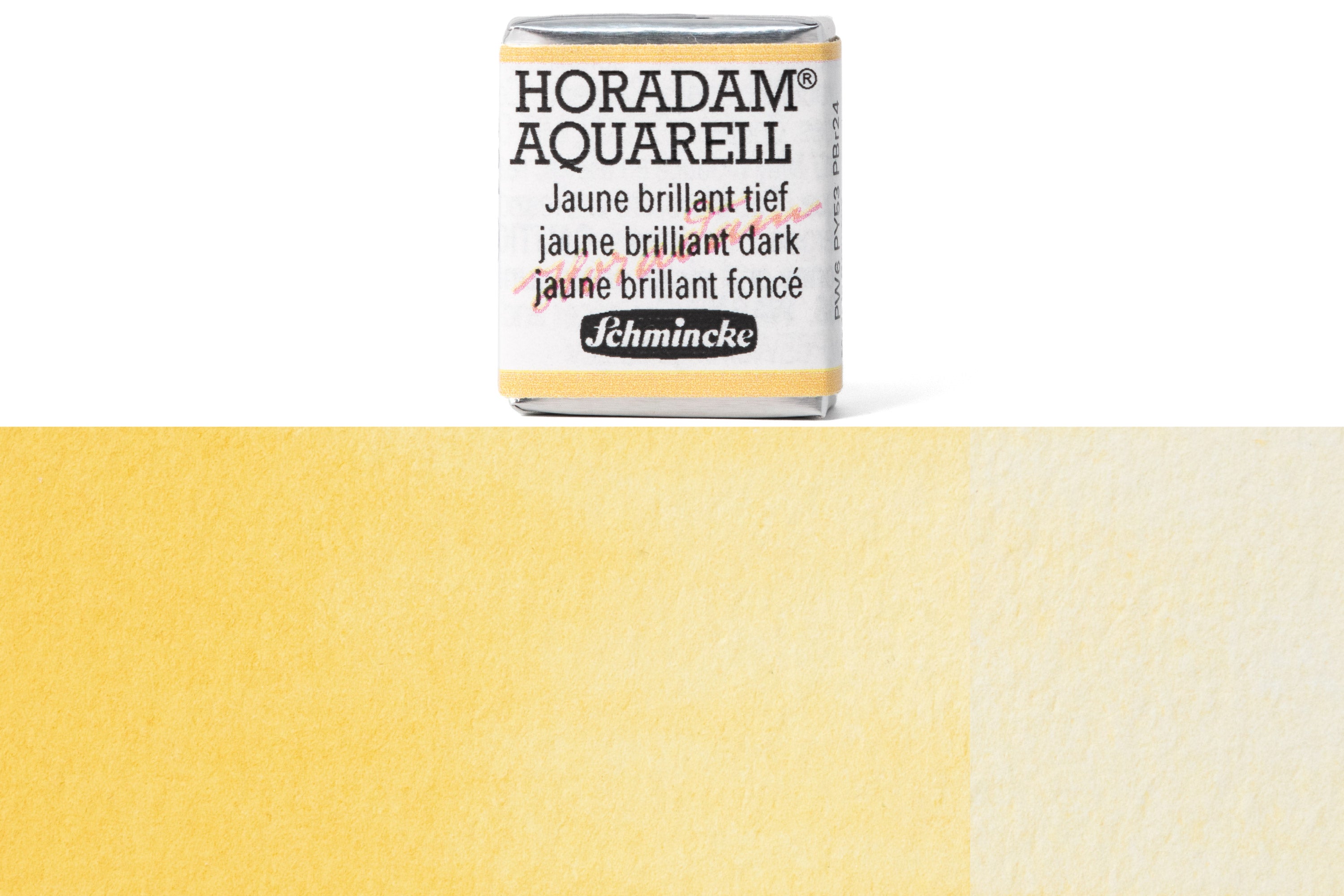 Schmincke - Horadam Watercolor Half Pan, #221 Jaune Brilliant Dark - St. Louis Art Supply