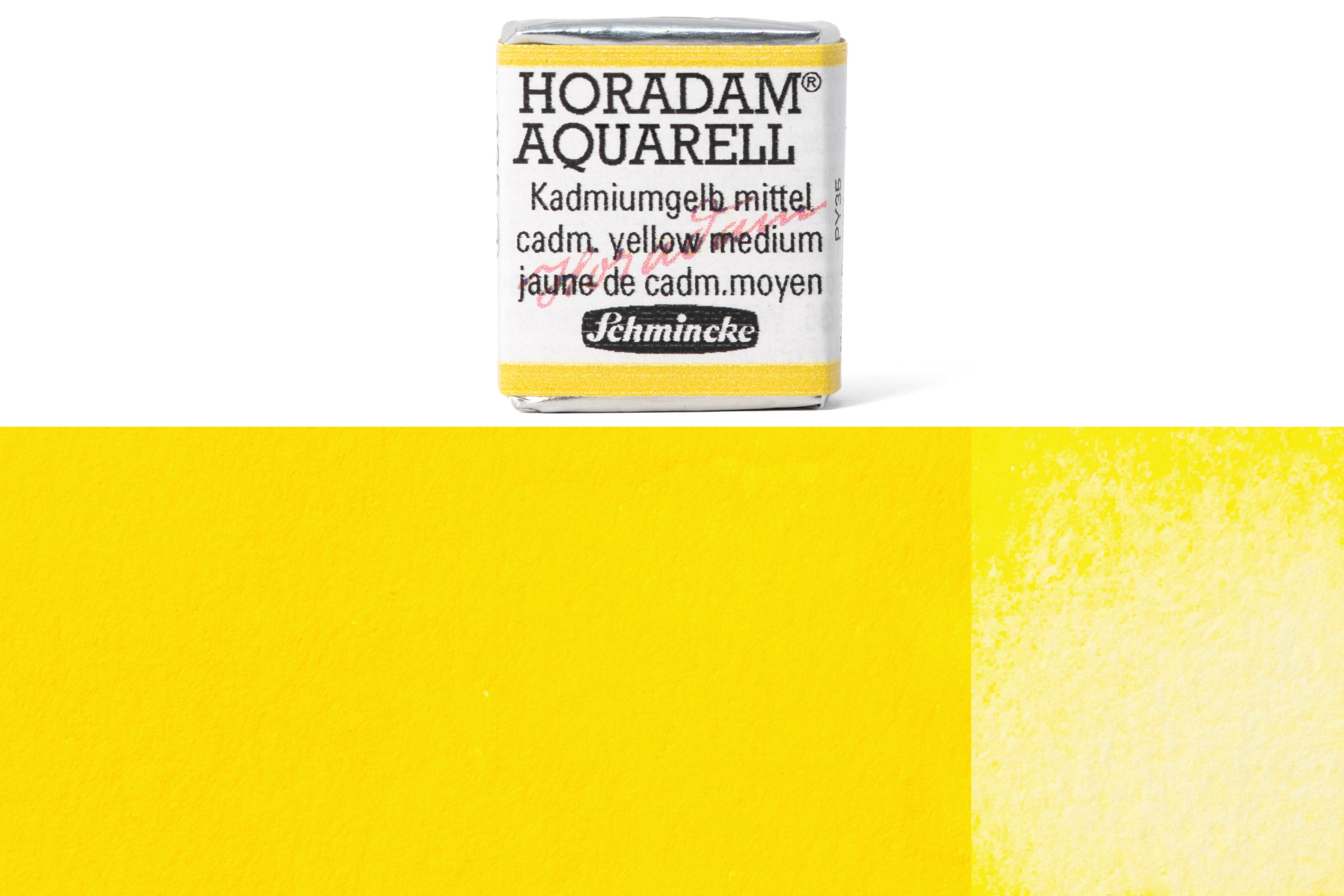 Schmincke - Horadam Watercolor Half Pan, #225 Cadmium Yellow Medium - St. Louis Art Supply