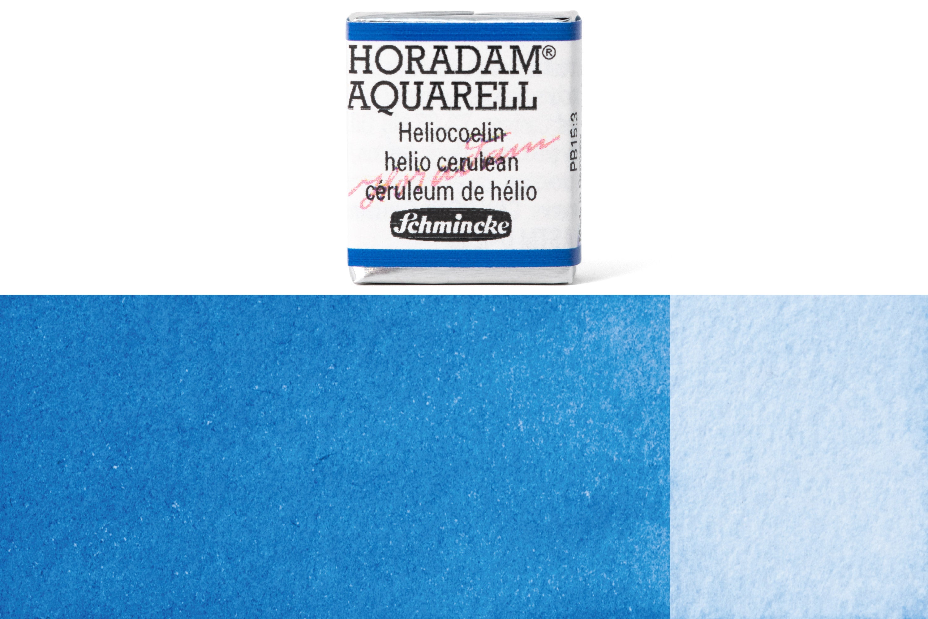 Schmincke - Horadam Watercolor Half Pan, #479 Helio Cerulean - St. Louis Art Supply