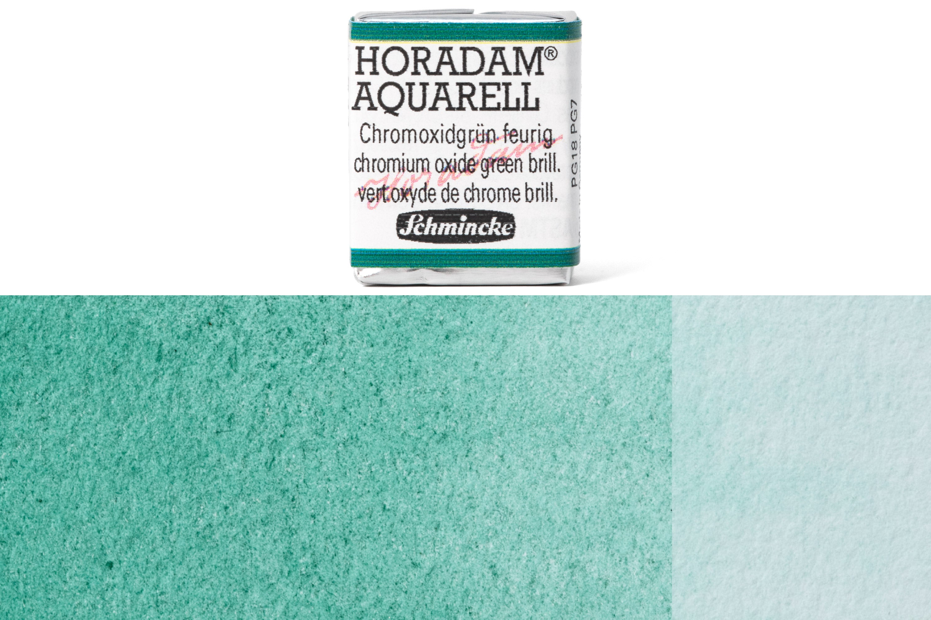 Schmincke - Horadam Watercolor Half Pan, #511 Chromium Oxide Green Brilliant - St. Louis Art Supply