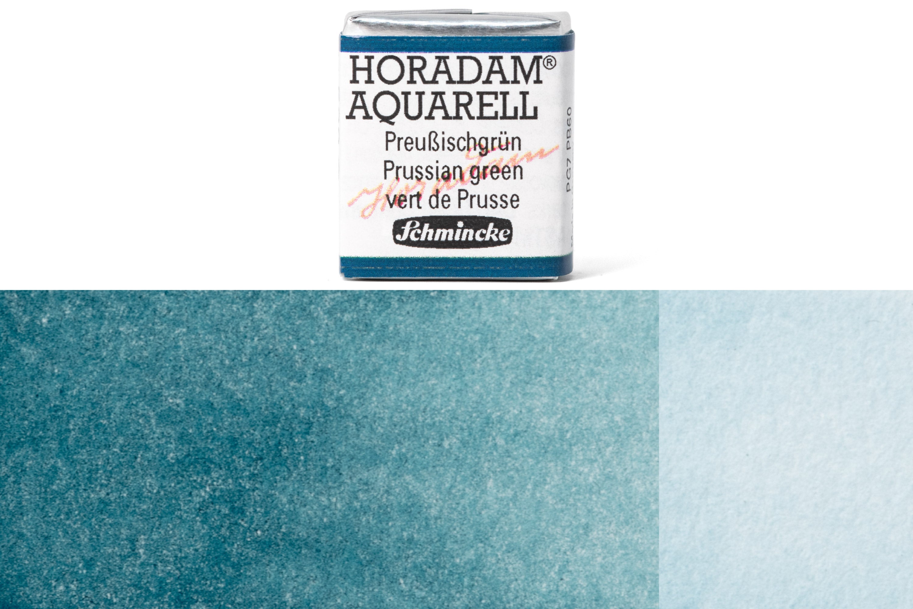 Schmincke - Horadam Watercolor Half Pan, #528 Prussian Green - St. Louis Art Supply