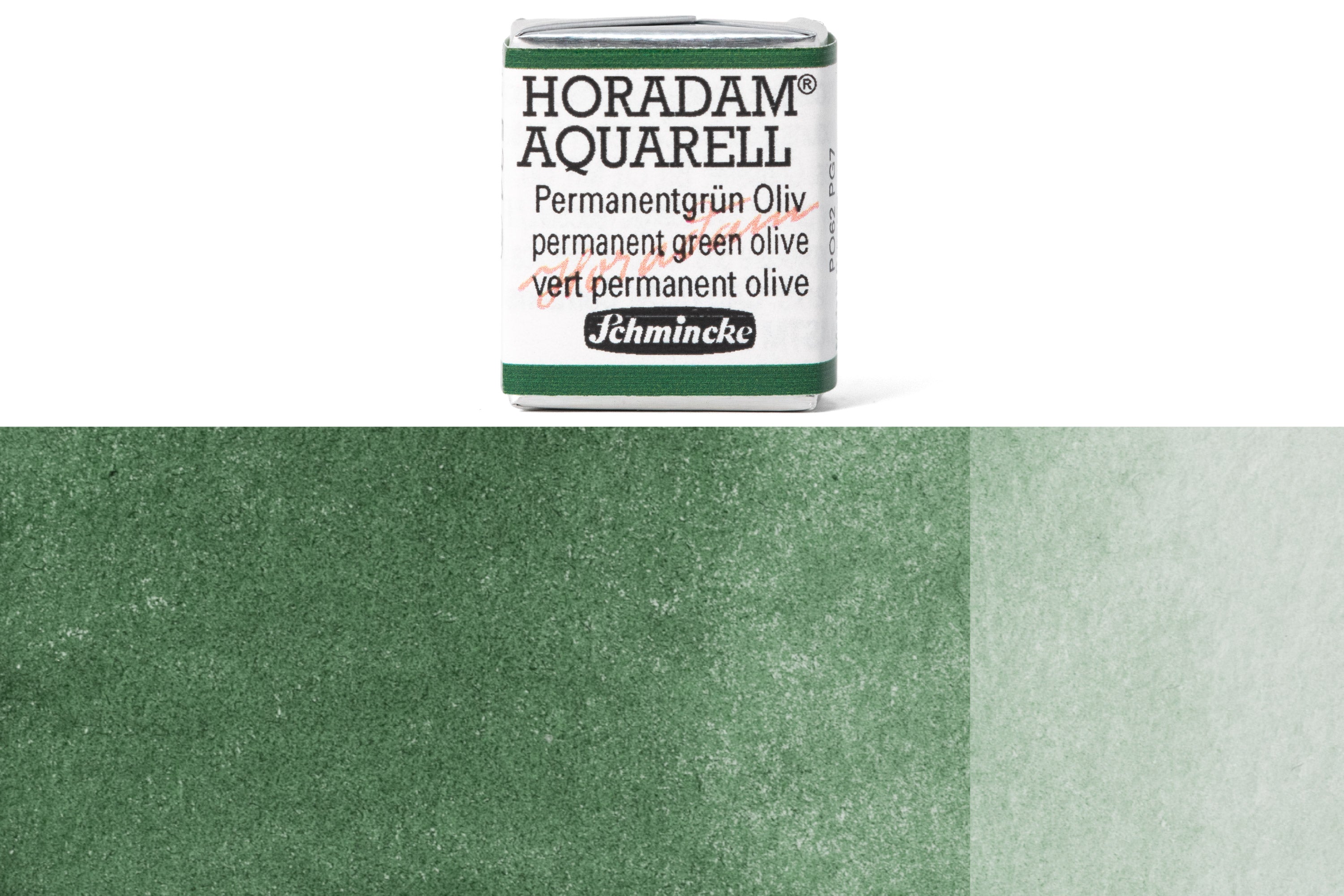 Schmincke - Horadam Watercolor Half Pan, #534 Permanent Green Olive - St. Louis Art Supply