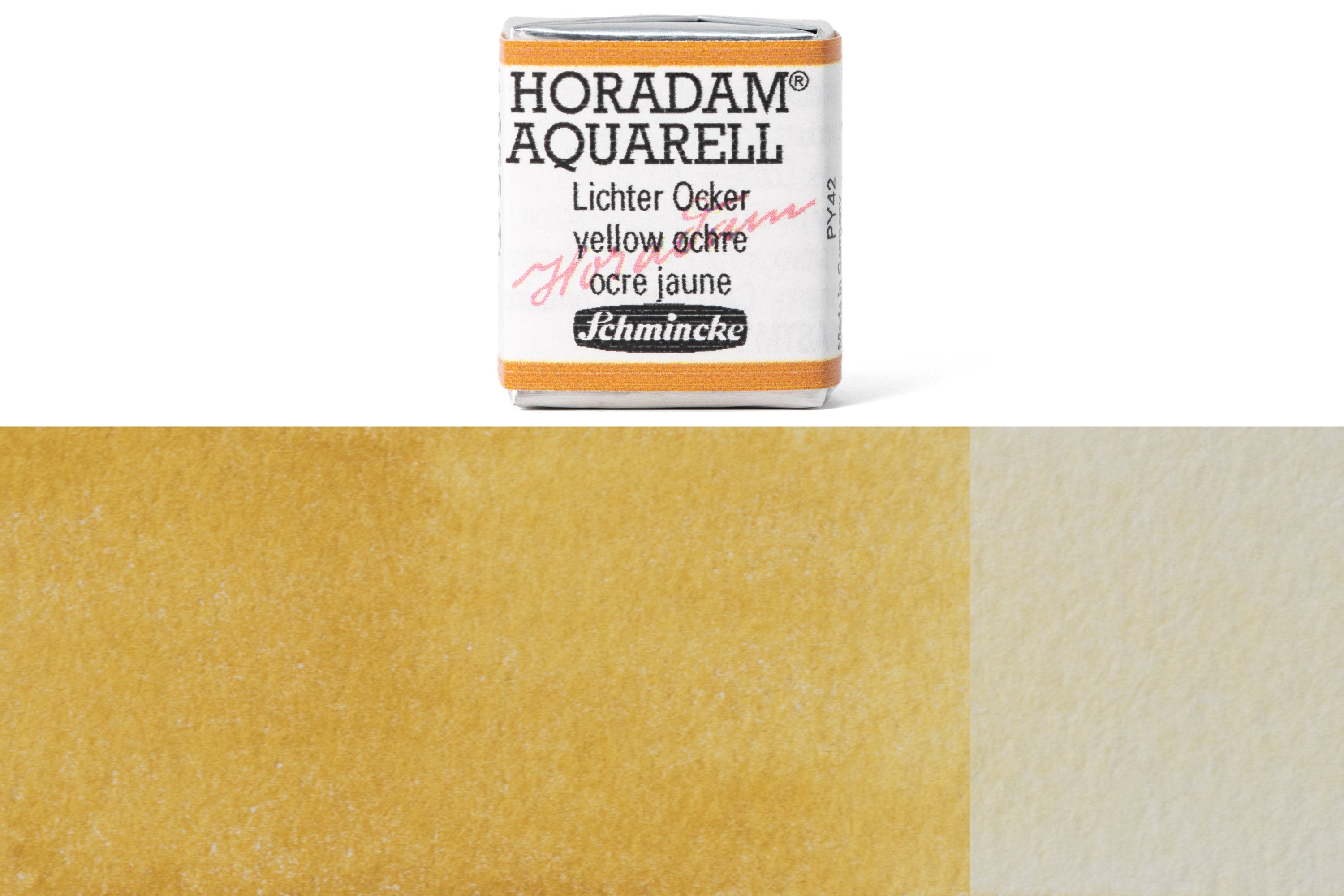 Schmincke - Horadam Watercolor Half Pan, #655 Yellow Ochre - St. Louis Art Supply