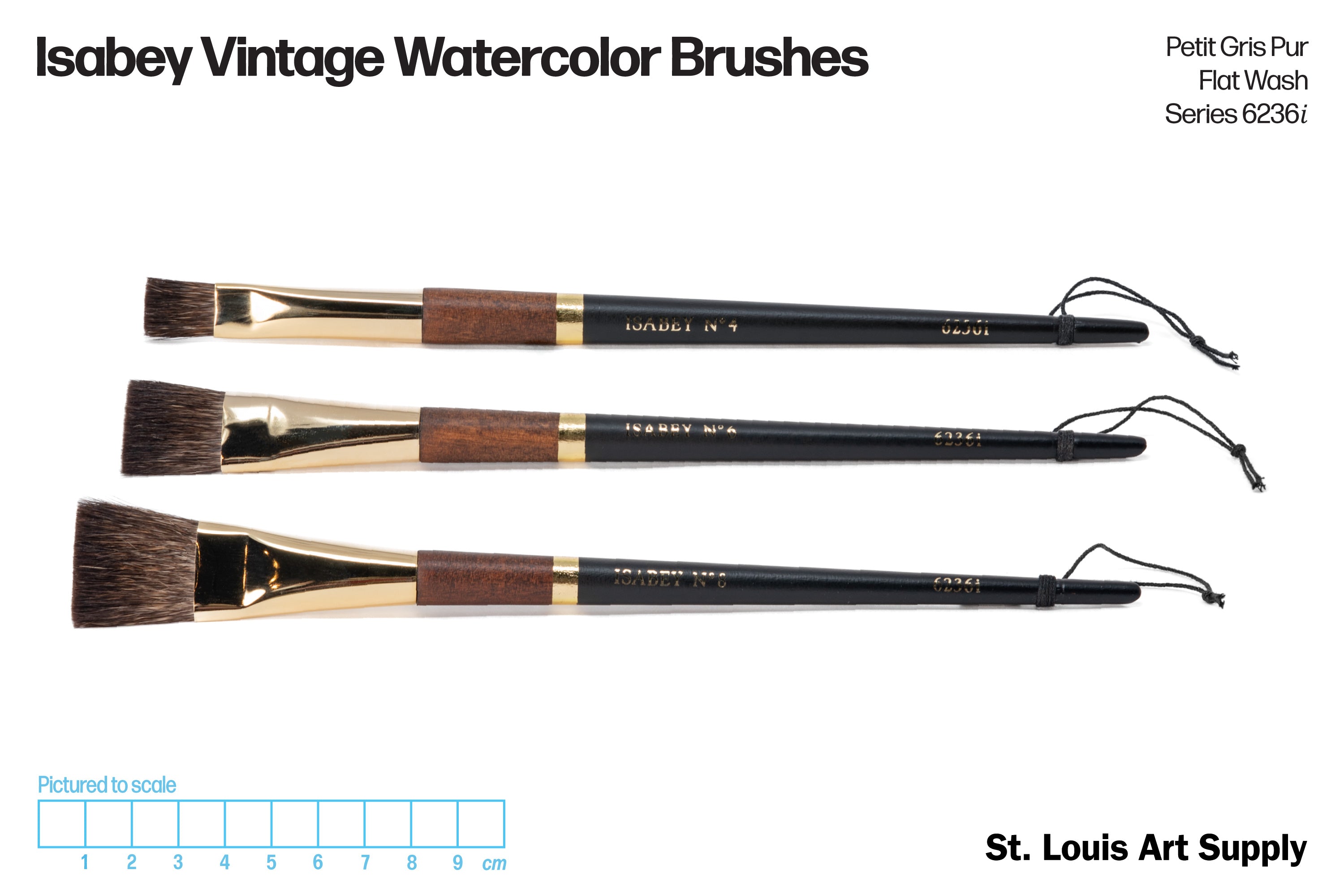 Isabey - Vintage Watercolor Brush, Petit Gris Pur, Flat - St. Louis Art Supply