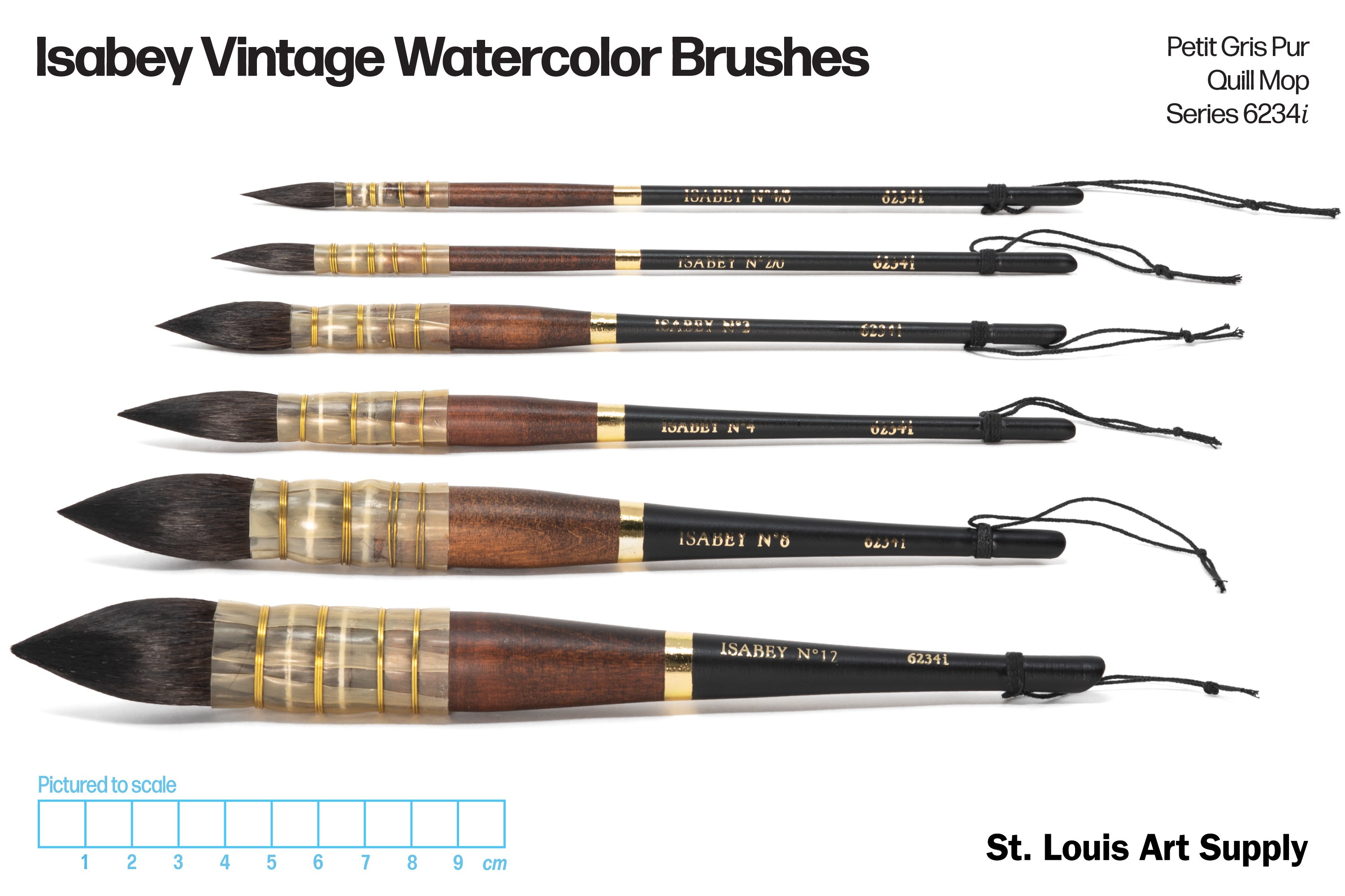 Isabey - Vintage Watercolor Brush, Petit Gris Pur, Quill Mop - St. Louis Art Supply