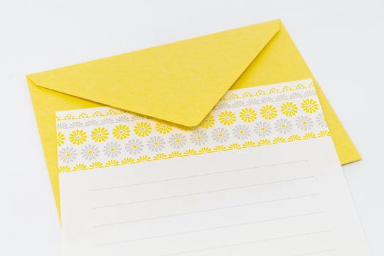 Letterpress stationery, yellow/daisiesMidori 