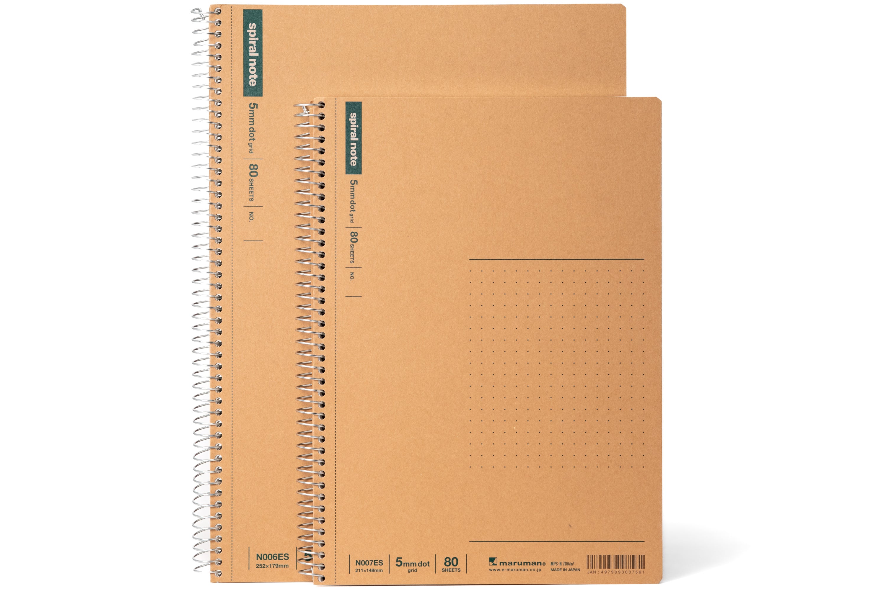 Maruman Spiral Note Basic Notebook - A5 - Dot Grid - 80 Sheets