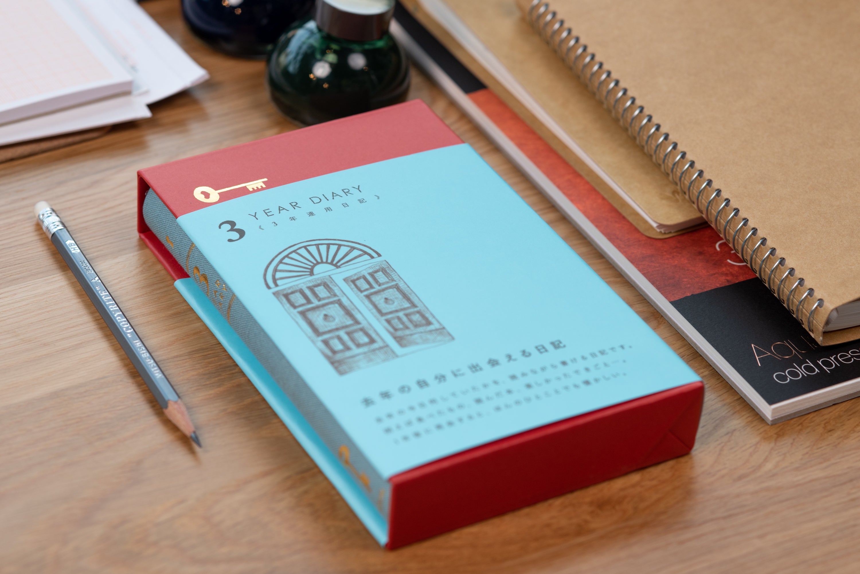 Midori - Three Year Diary, Soft Blue - St. Louis Art Supply