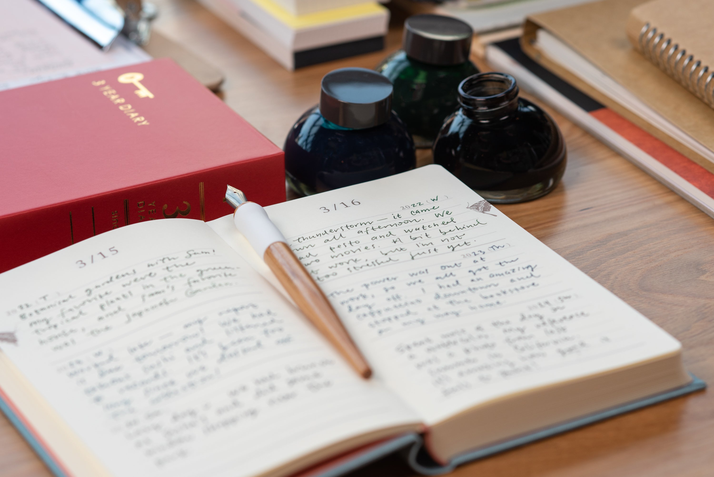 Midori - Three Year Diary, Soft Blue - St. Louis Art Supply