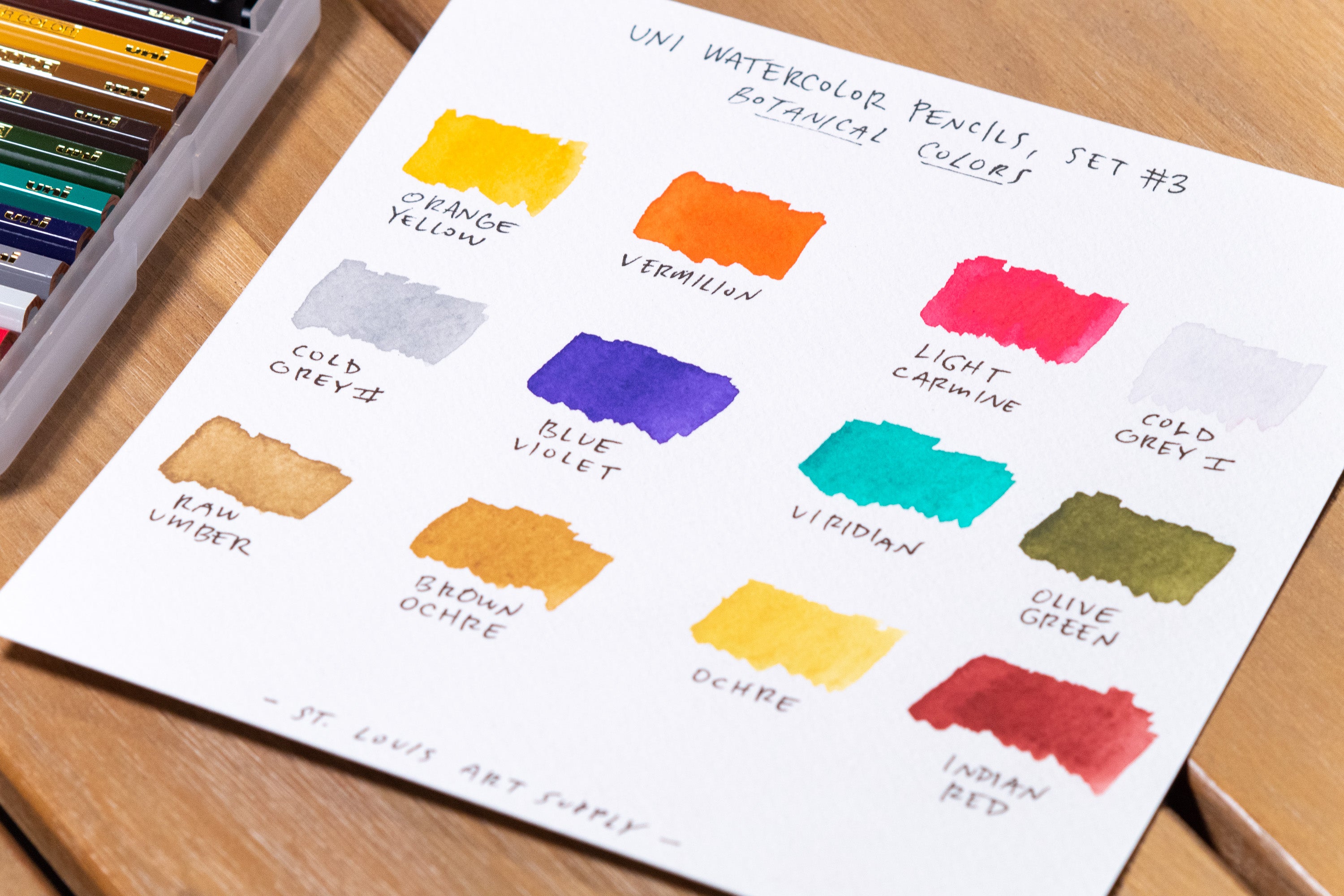 Mitsubishi Pencil Co. - Uni Watercolor Pencils, Botanical Pocket Set - St. Louis Art Supply