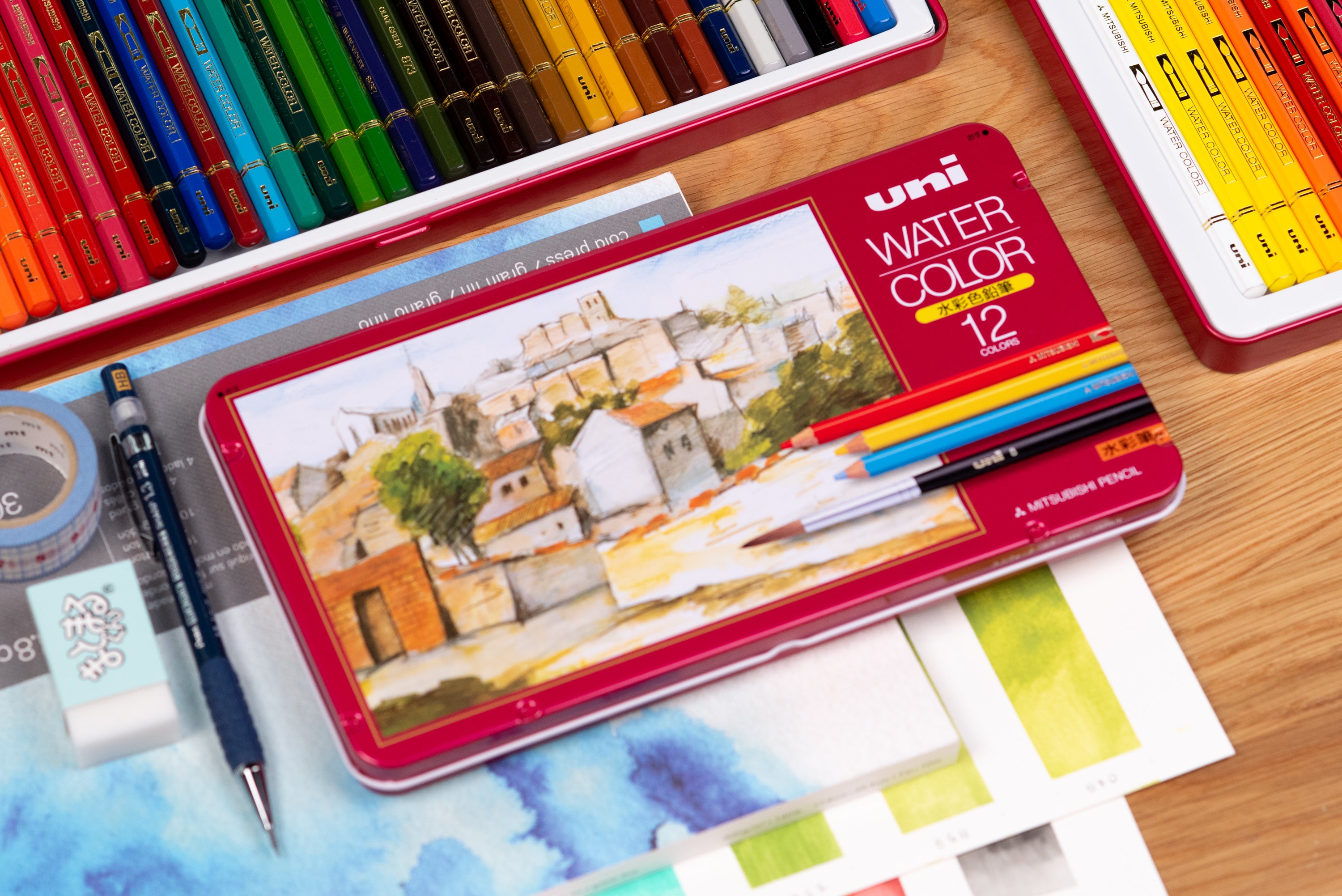 Mitsubishi Pencil Co. - Uni Watercolor Pencils, Set of 12 - St. Louis Art Supply