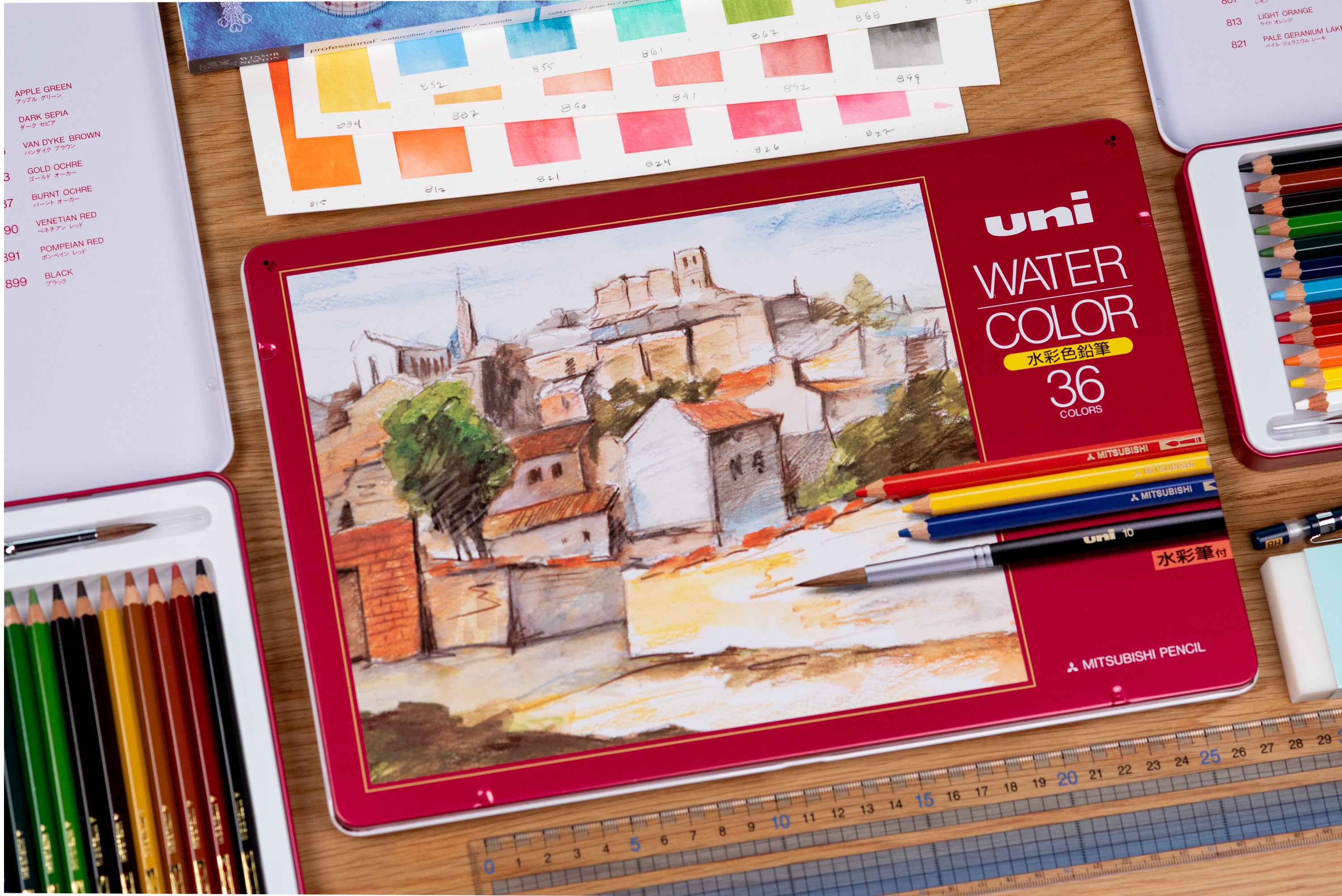 Mitsubishi Pencil Co. - Uni Watercolor Pencils, Set of 36 - St. Louis Art Supply