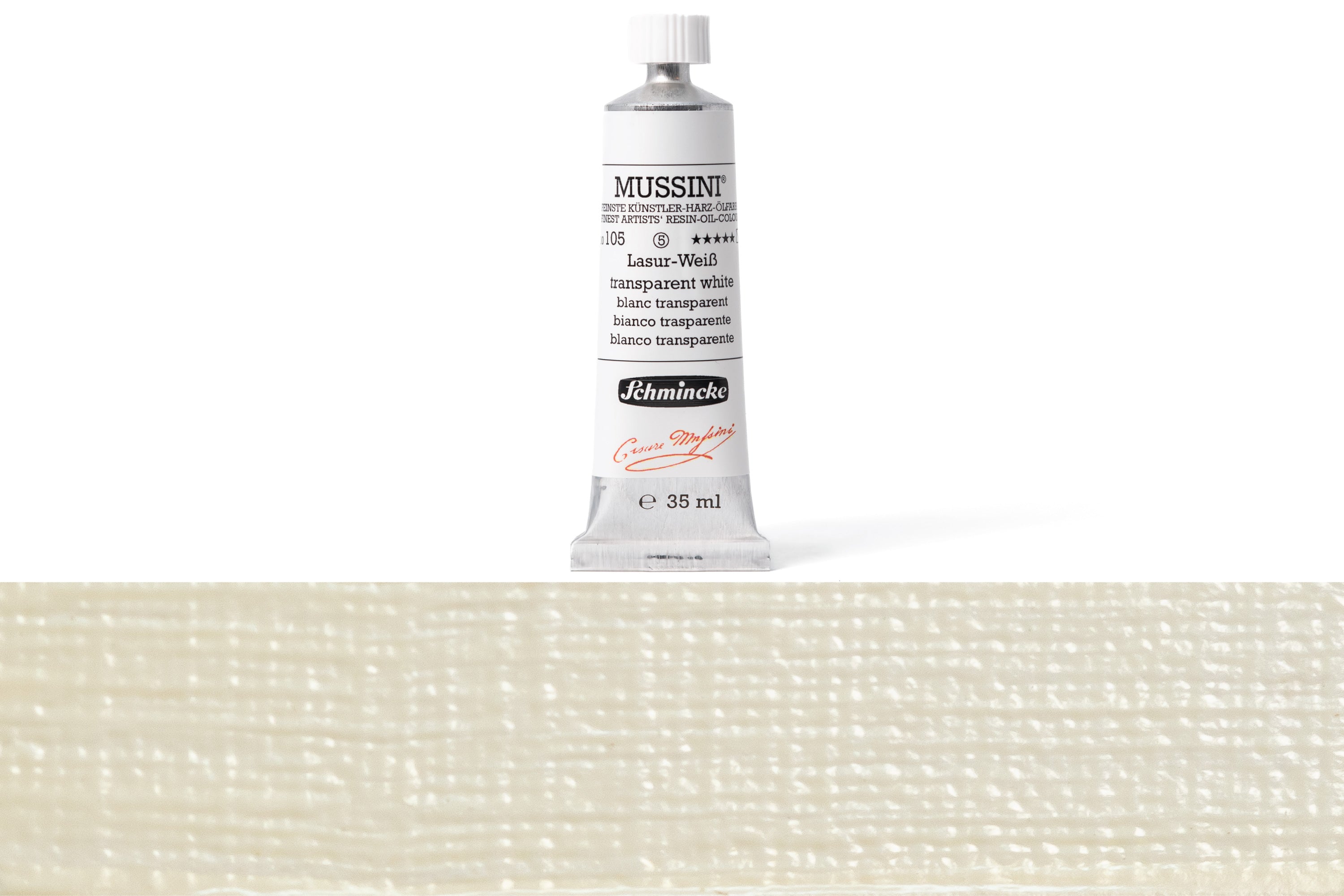 Schmincke - Mussini Oil Colors, 35 mL, #105 Transparent White - St. Louis Art Supply