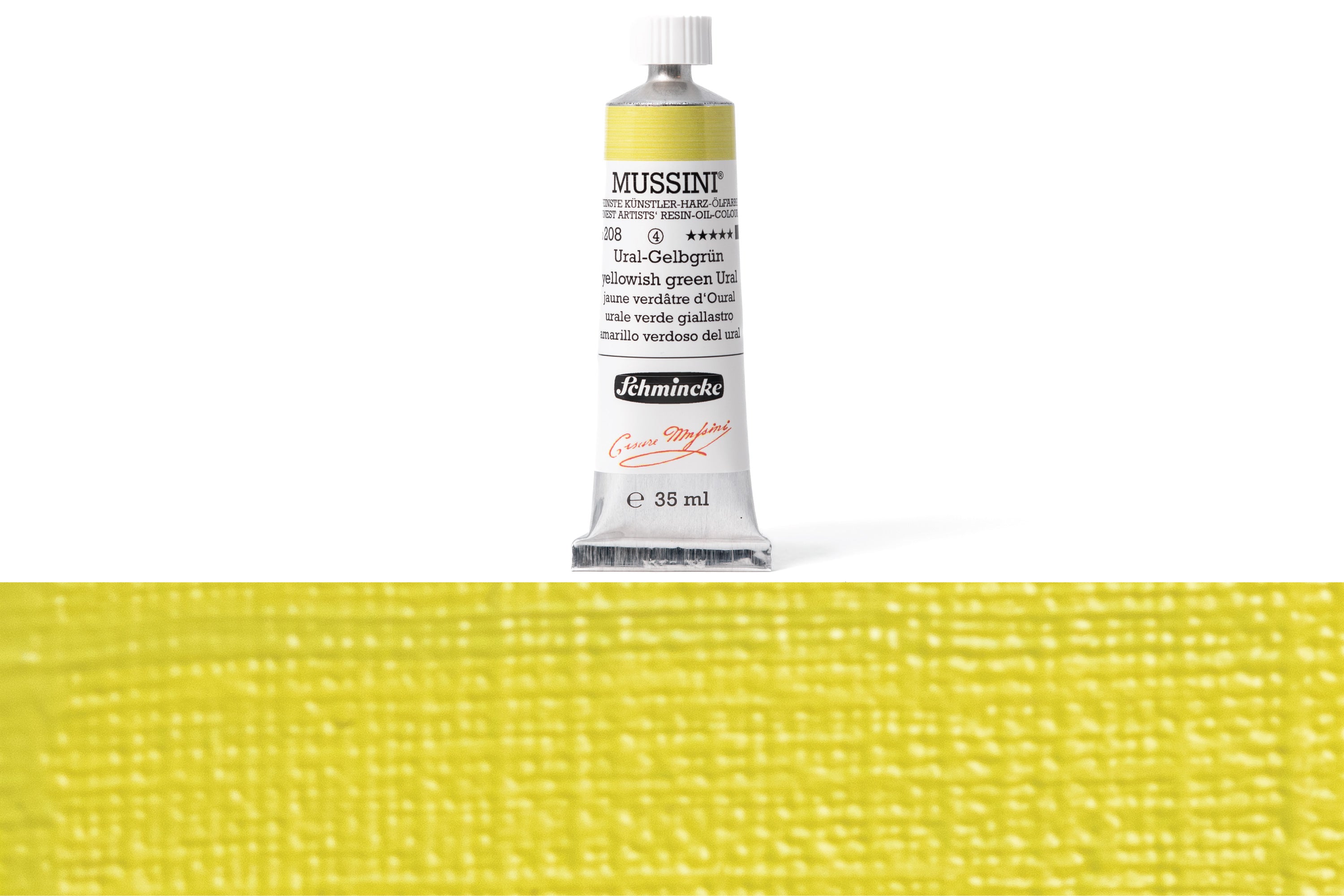 Schmincke - Mussini Oil Colors, 35 mL, #208 Yellowish Green Ural - St. Louis Art Supply