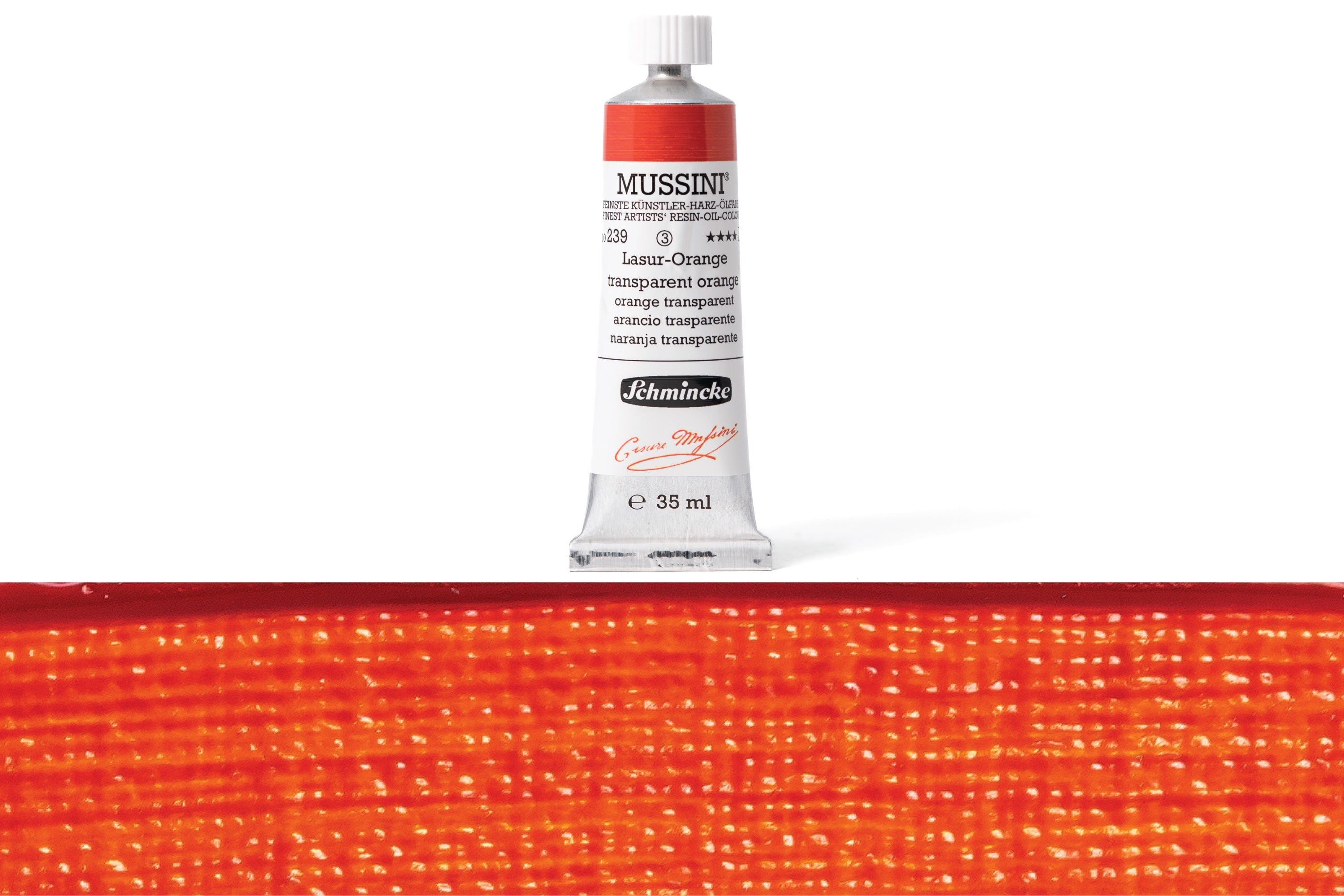 Schmincke - Mussini Oil Colors, 35 mL, #239 Transparent Orange - St. Louis Art Supply