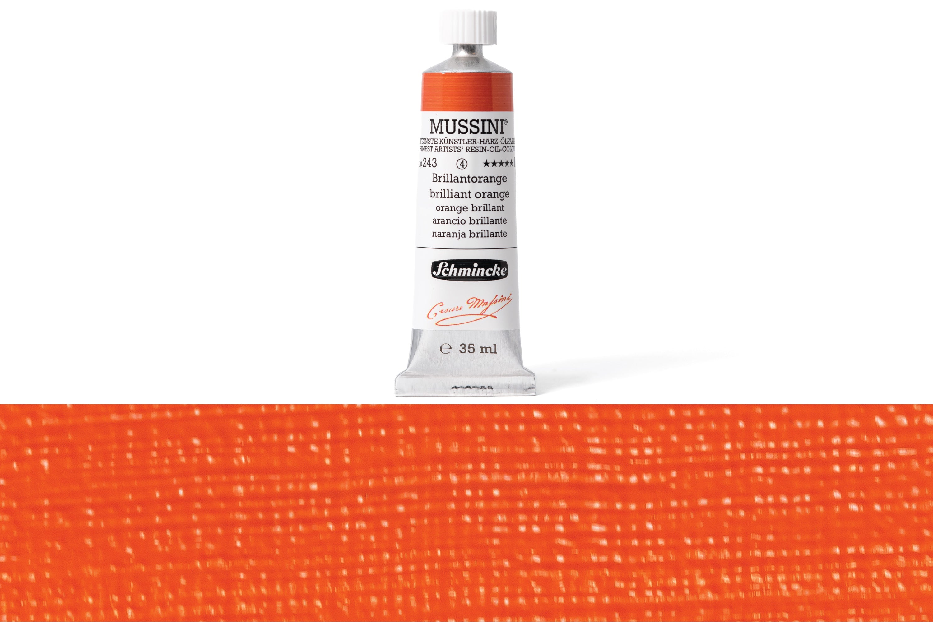 Schmincke Mussini Oil Colors, 35 mL, #243 Brilliant Orange – St