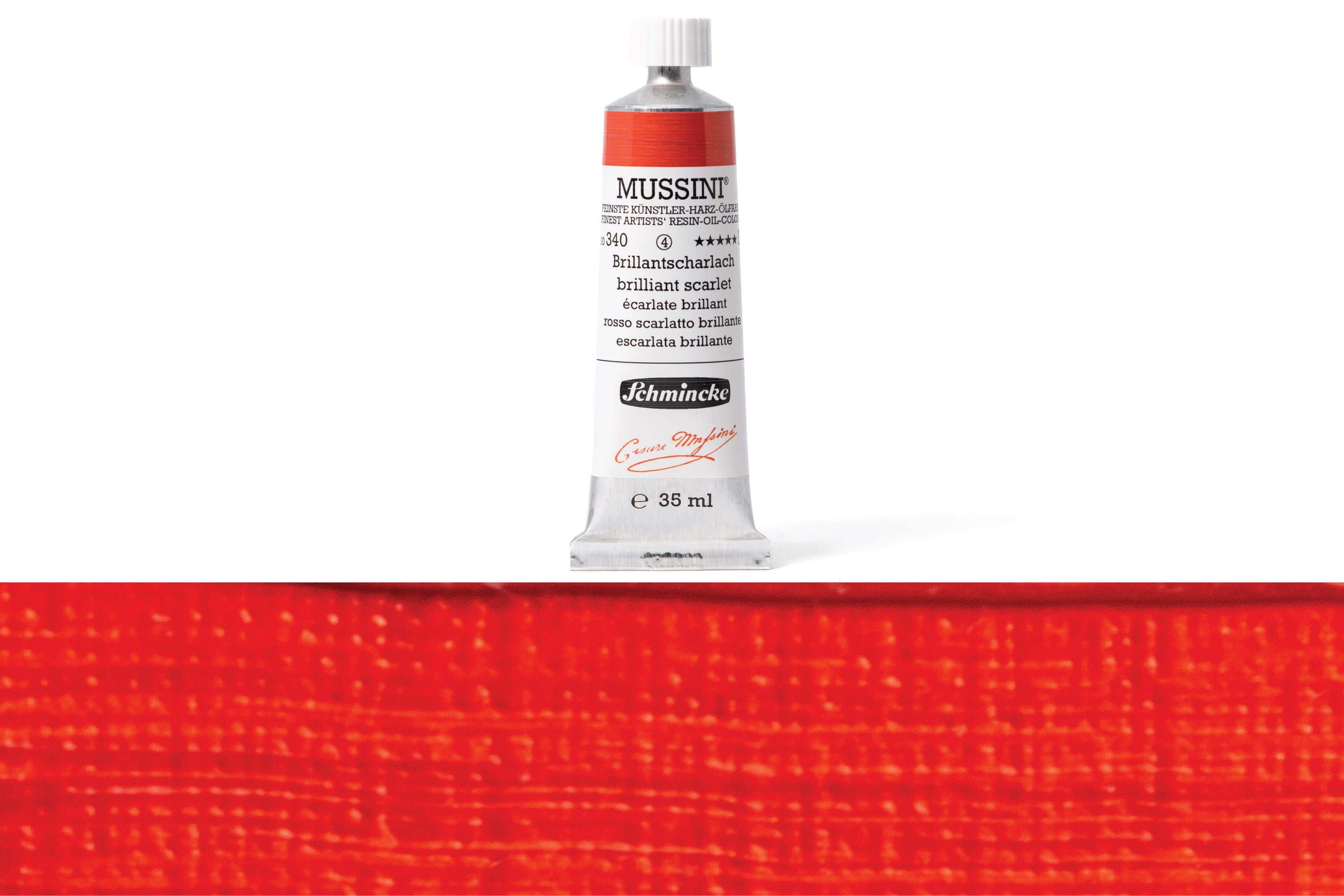 Schmincke - Mussini Oil Colors, 35 mL, #340 Brilliant Scarlet - St. Louis Art Supply