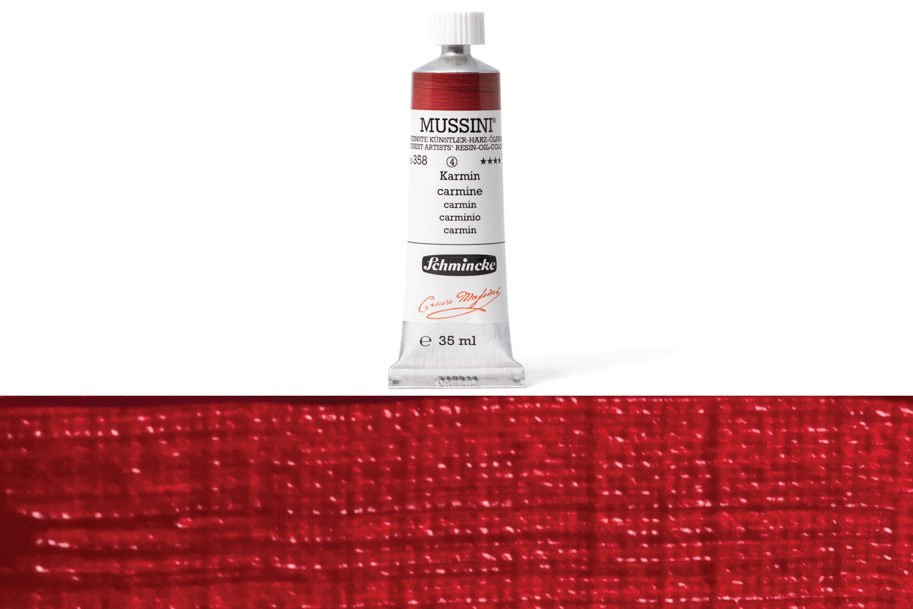 Schmincke - Mussini Oil Colors, 35 mL, #358 Carmine - St. Louis Art Supply