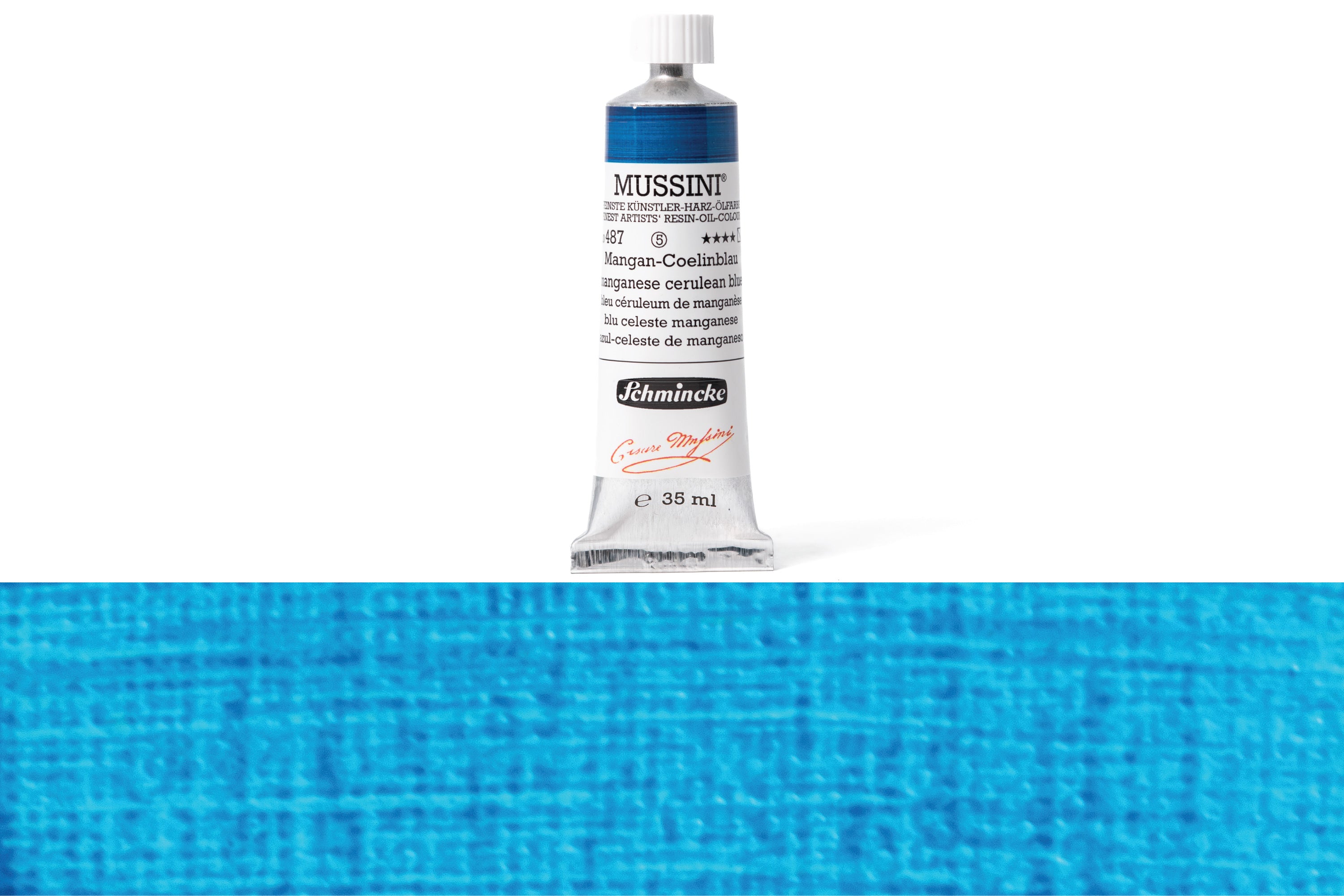 Schmincke - Mussini Oil Colors, 35 mL, #487 Manganese Cerulean Blue - St. Louis Art Supply