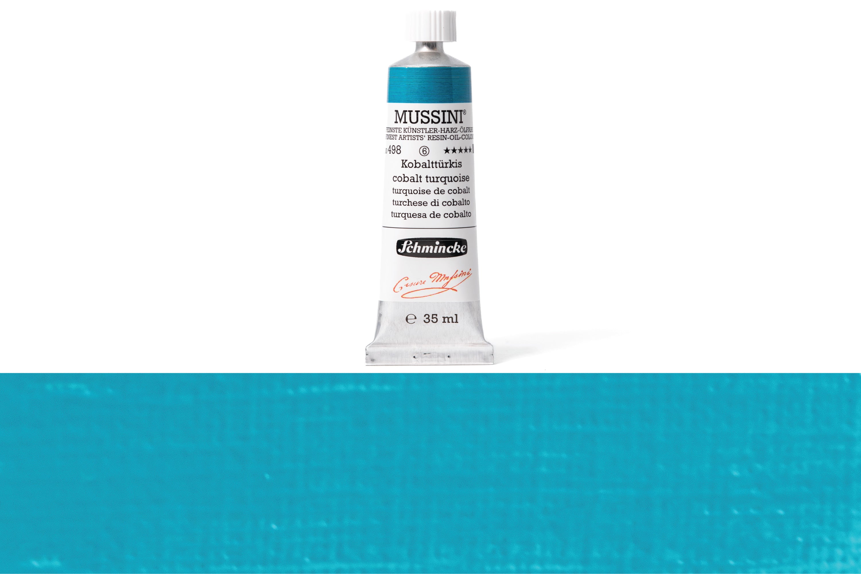 Schmincke - Mussini Oil Colors, 35 mL, #498 Cobalt Turquoise - St. Louis Art Supply