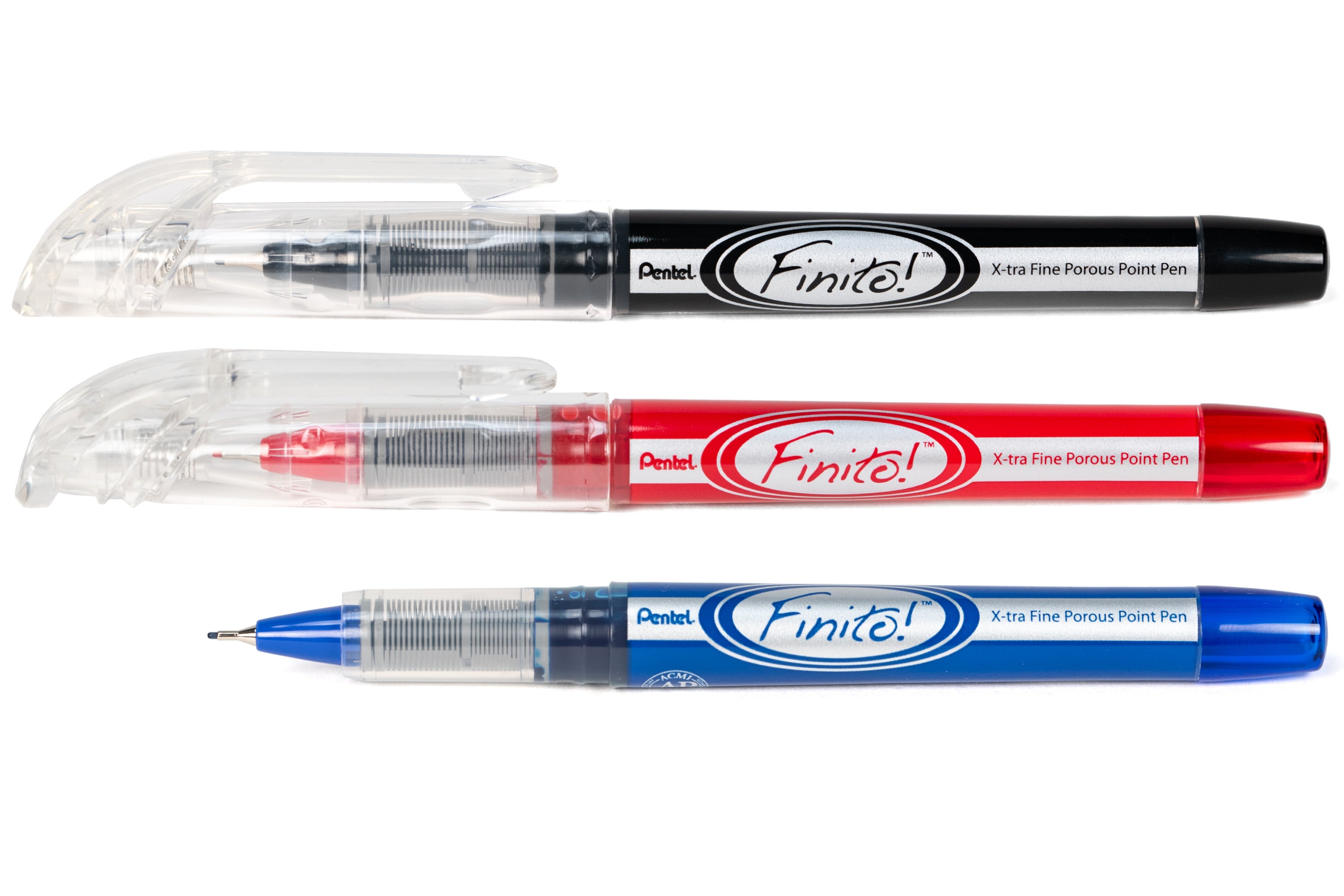  Pentel Finito! Porous Point Pen, Extra Fine Point Tip, Black  Ink, Box of 12 (SD98-A) : Office Products