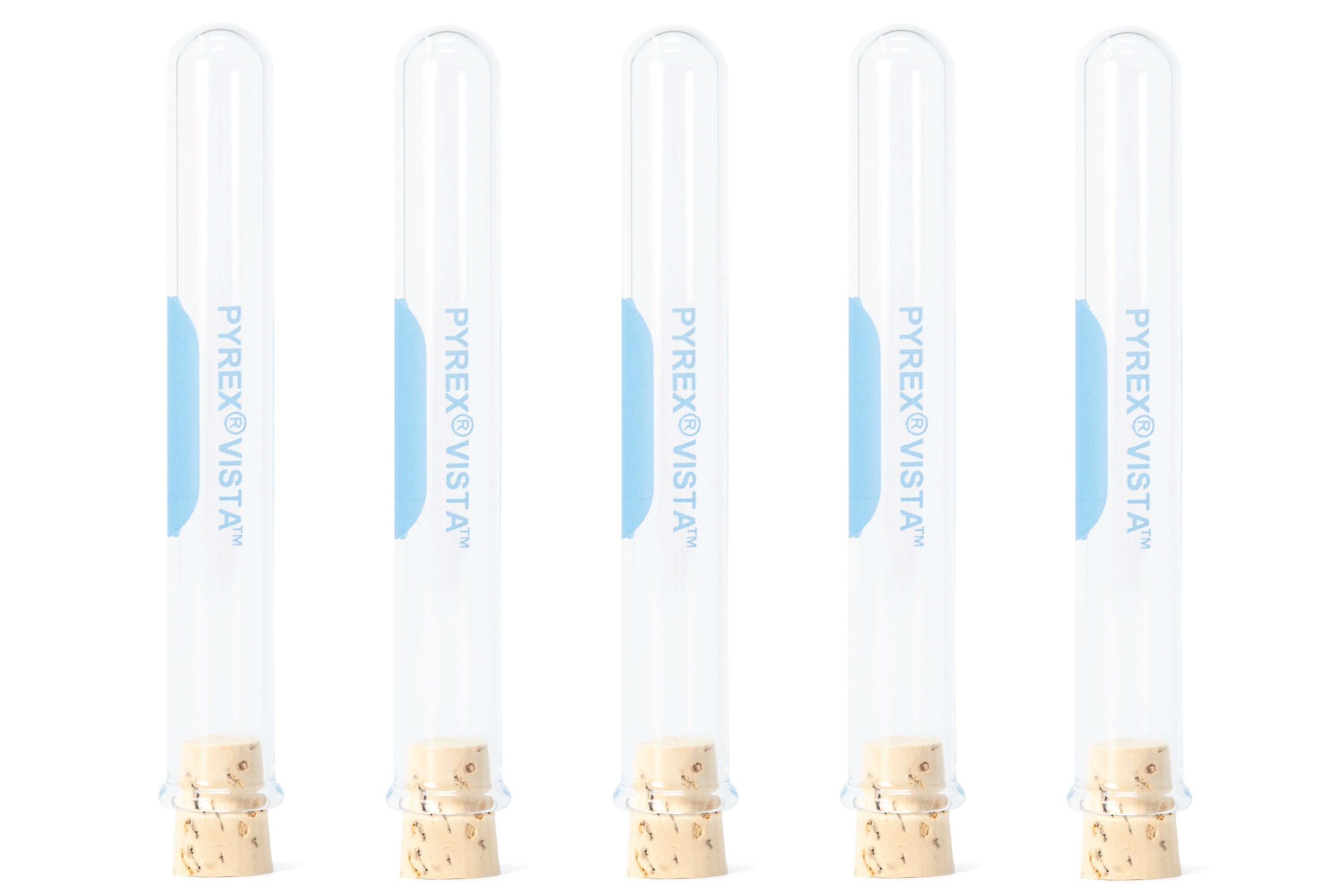 Pyrex - Pyrex Vista 3 mL Test Tubes with Cork Stoppers, Set of 5 - St. Louis Art Supply