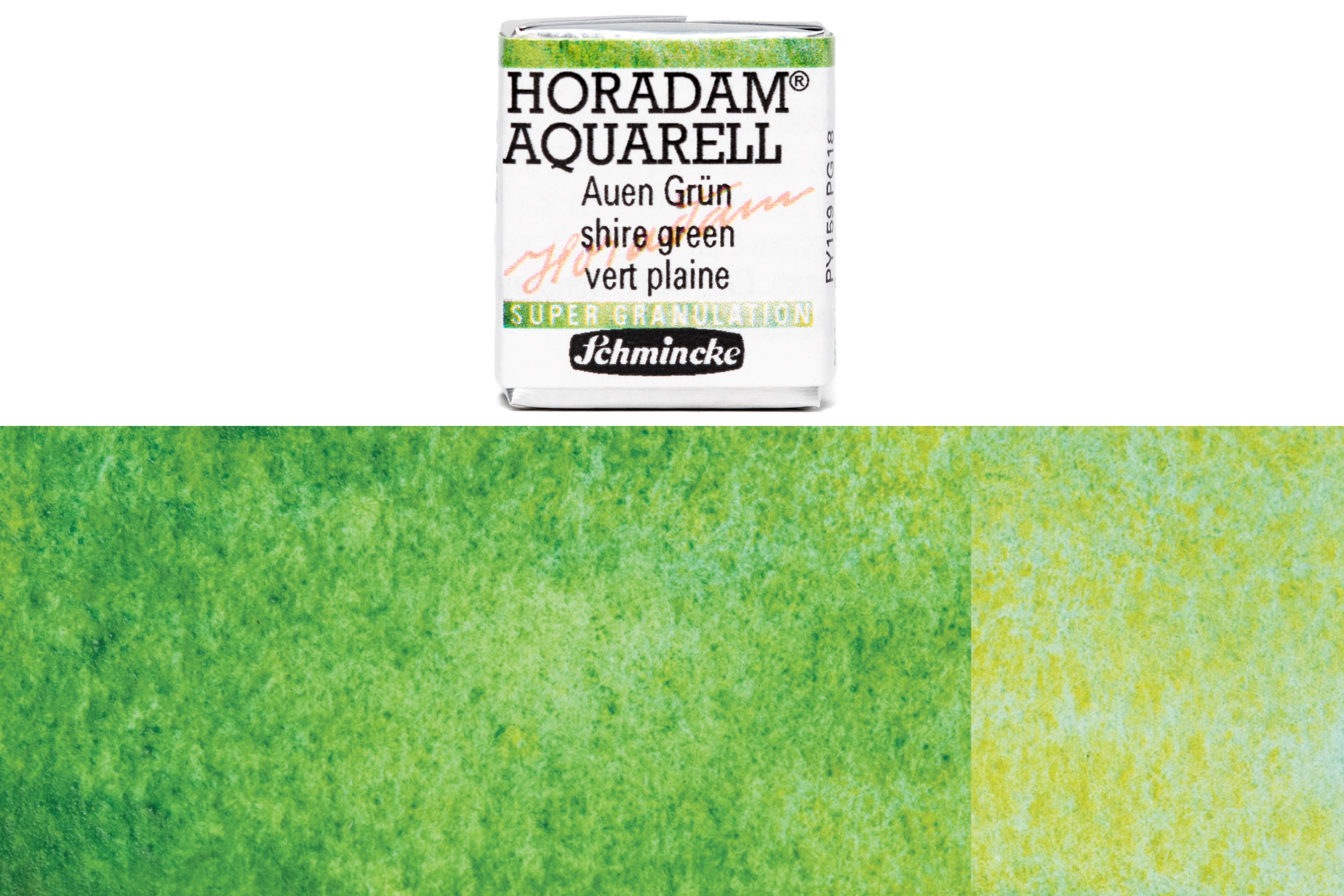 Schmincke - Supergranulation Watercolor Half Pan, #933 Shire Green - St. Louis Art Supply