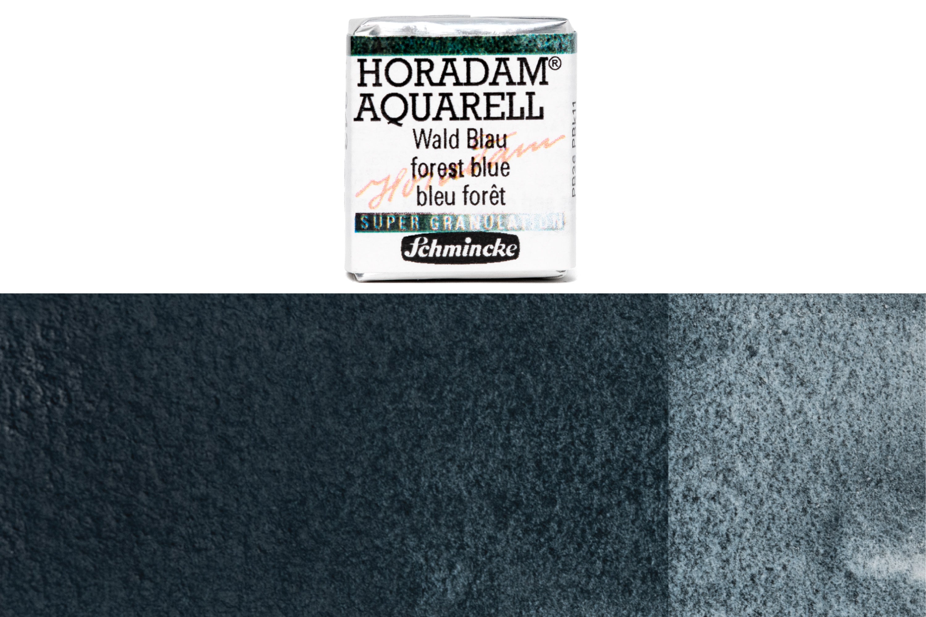 Schmincke - Supergranulation Watercolor Half Pan, #943 Forest Blue - St. Louis Art Supply