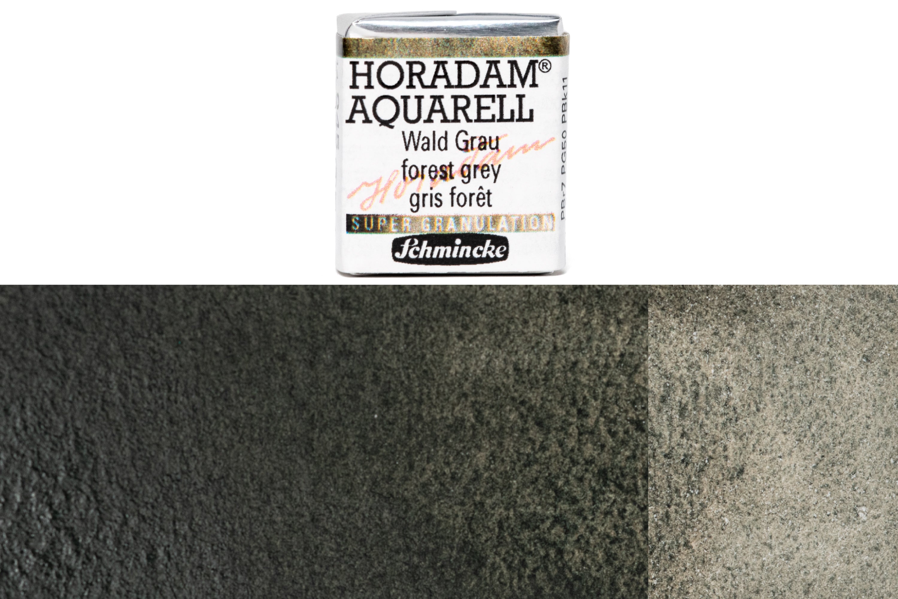 Schmincke - Supergranulation Watercolor Half Pan, #945 Forest Grey - St. Louis Art Supply