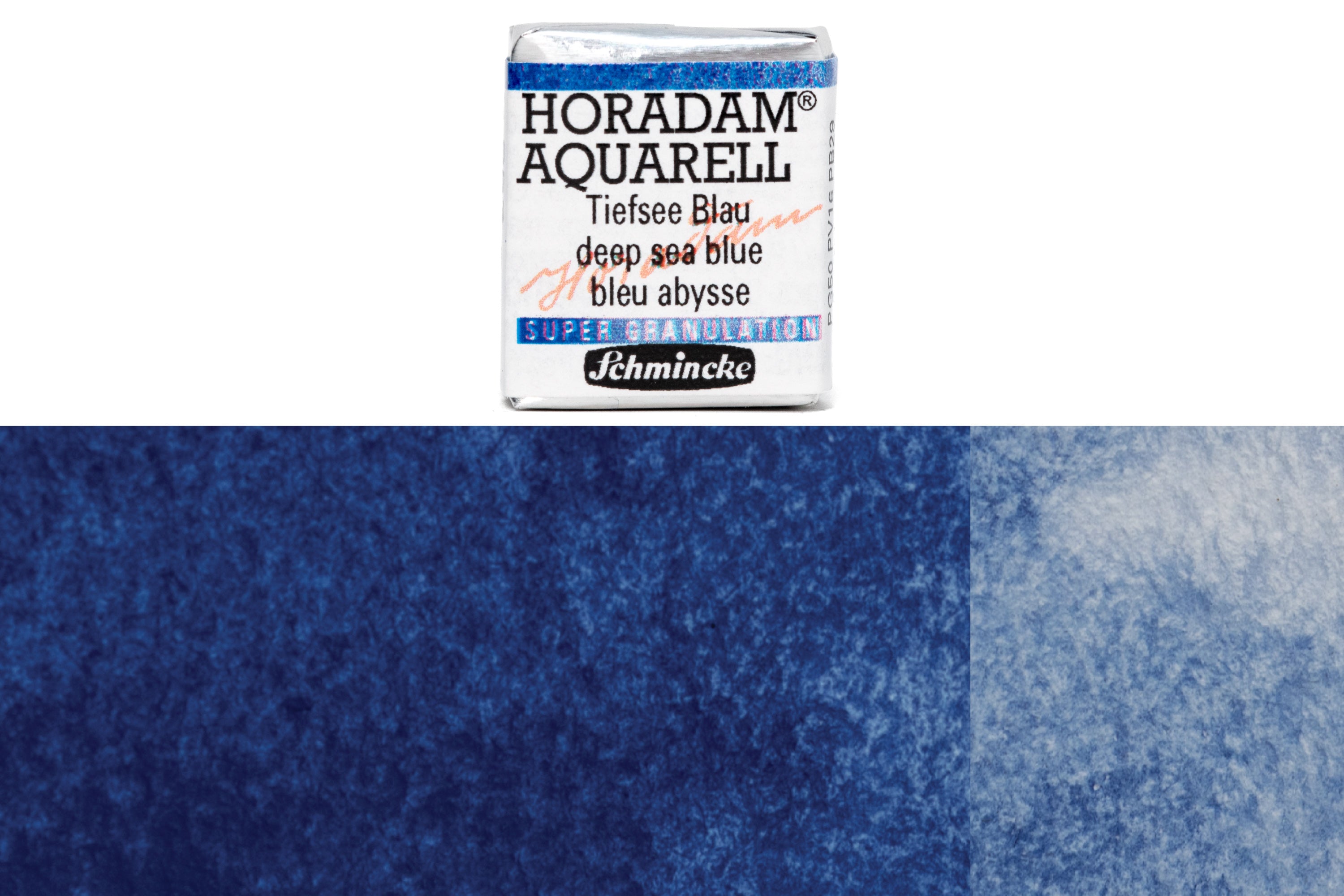 Schmincke - Supergranulation Watercolor Half Pan, #953 Deep Sea Blue - St. Louis Art Supply
