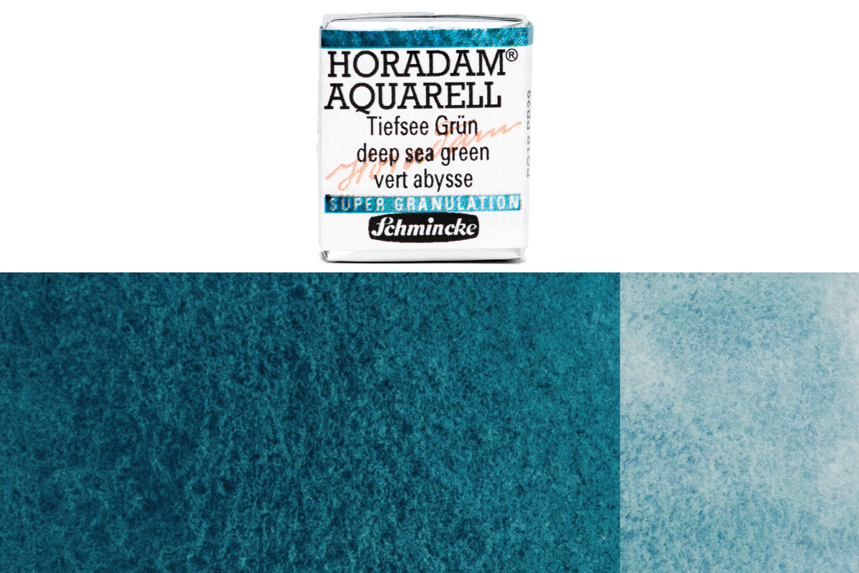 Schmincke - Supergranulation Watercolor Half Pan, #954 Deep Sea Green - St. Louis Art Supply