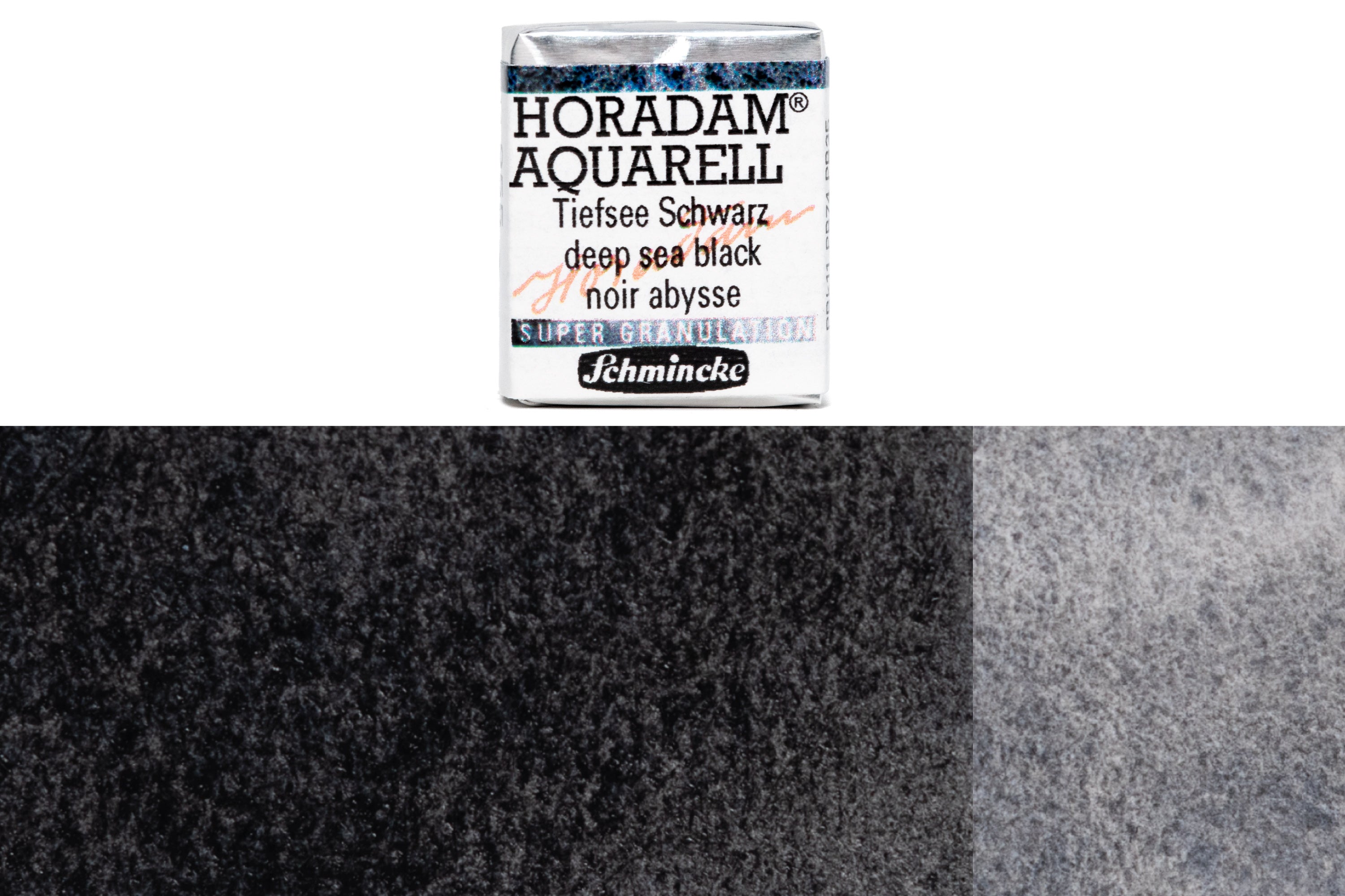 Schmincke - Supergranulation Watercolor Half Pan, #955 Deep Sea Black - St. Louis Art Supply