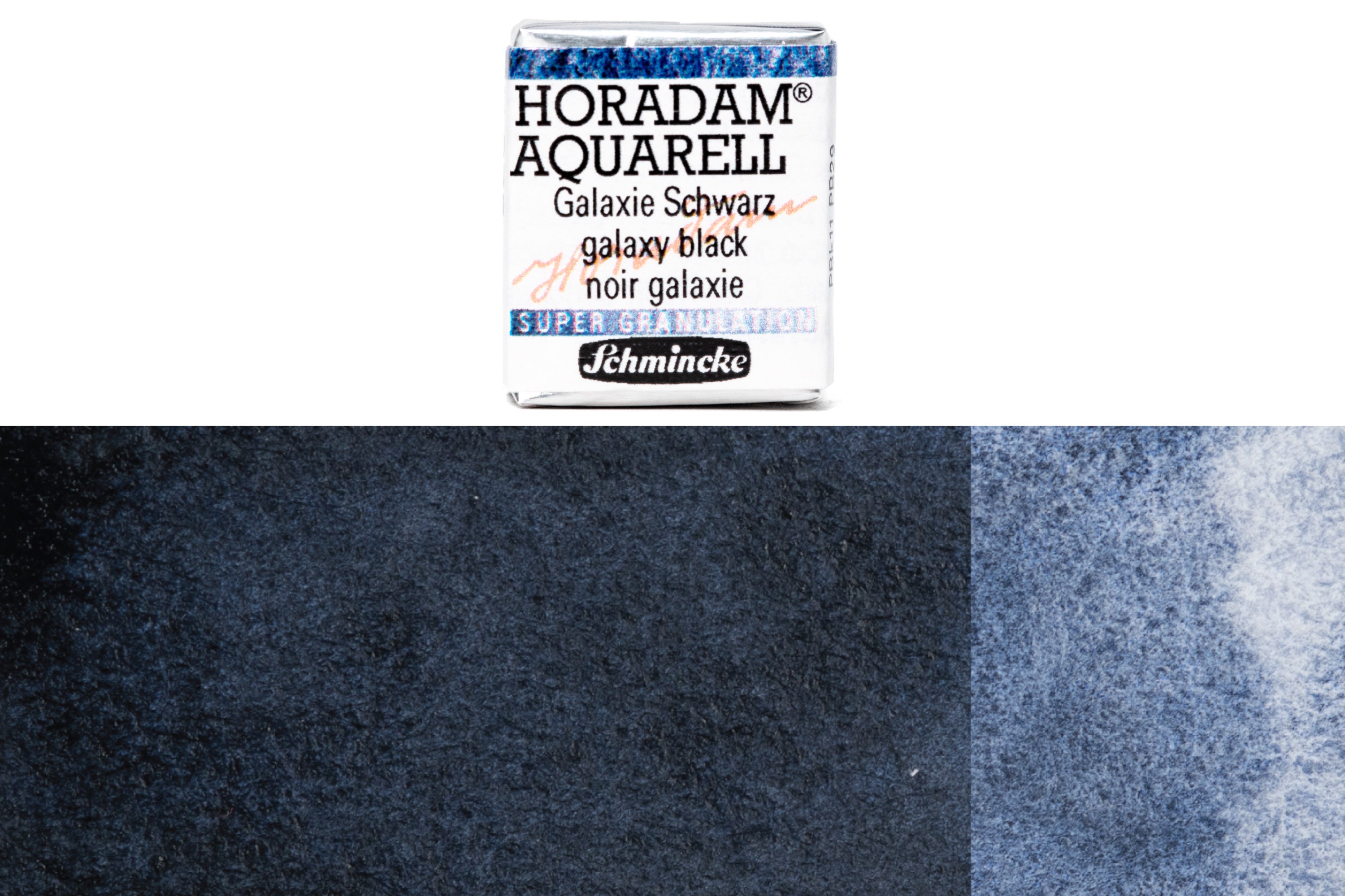 Schmincke - Supergranulation Watercolor Half Pan, #975 Galaxy Black - St. Louis Art Supply