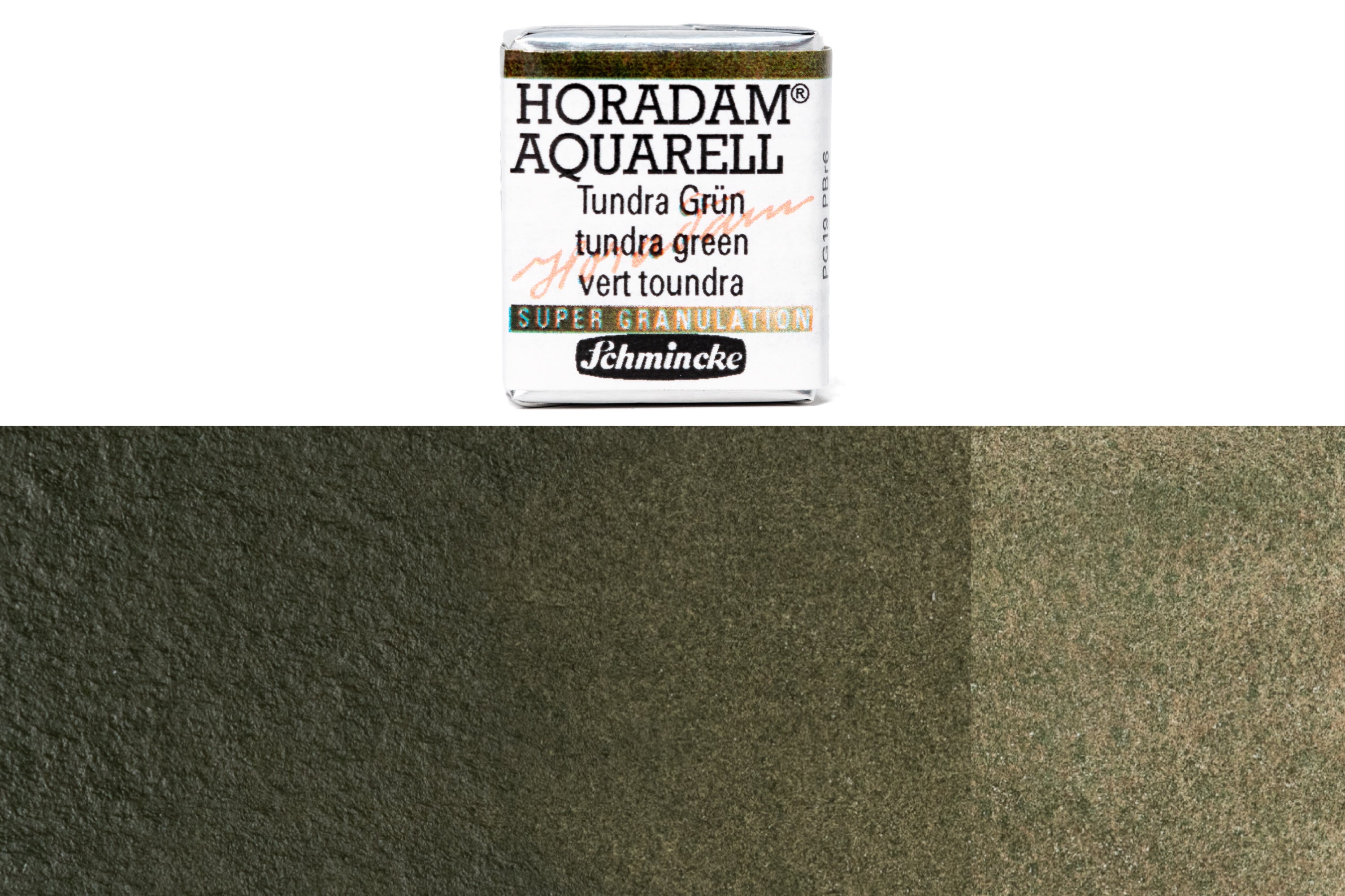 Schmincke - Supergranulation Watercolor Half Pan, #985 Tundra Green - St. Louis Art Supply