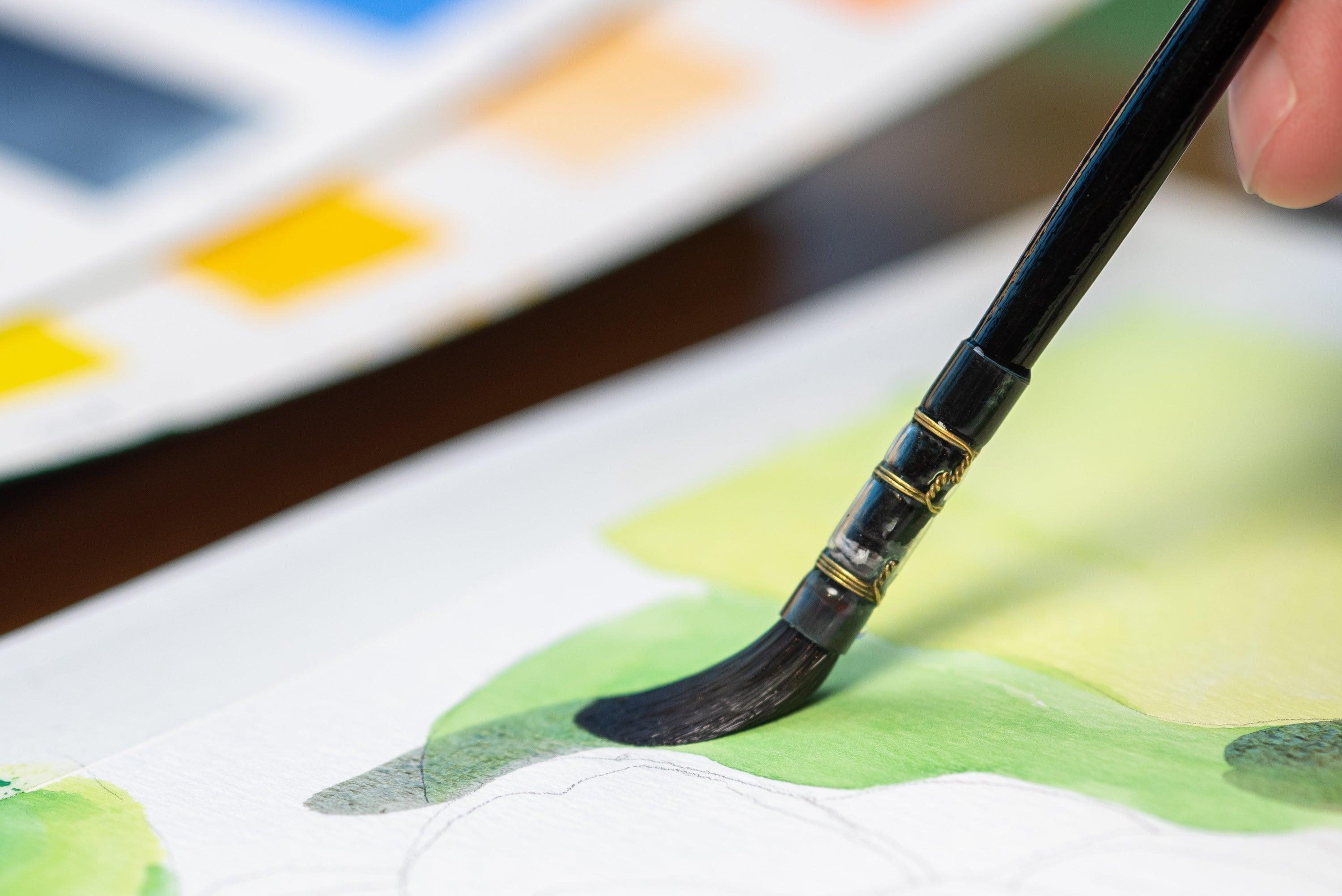 Schmincke - Akademie Watercolor Half Pan, #553 Permanent Green - St. Louis Art Supply