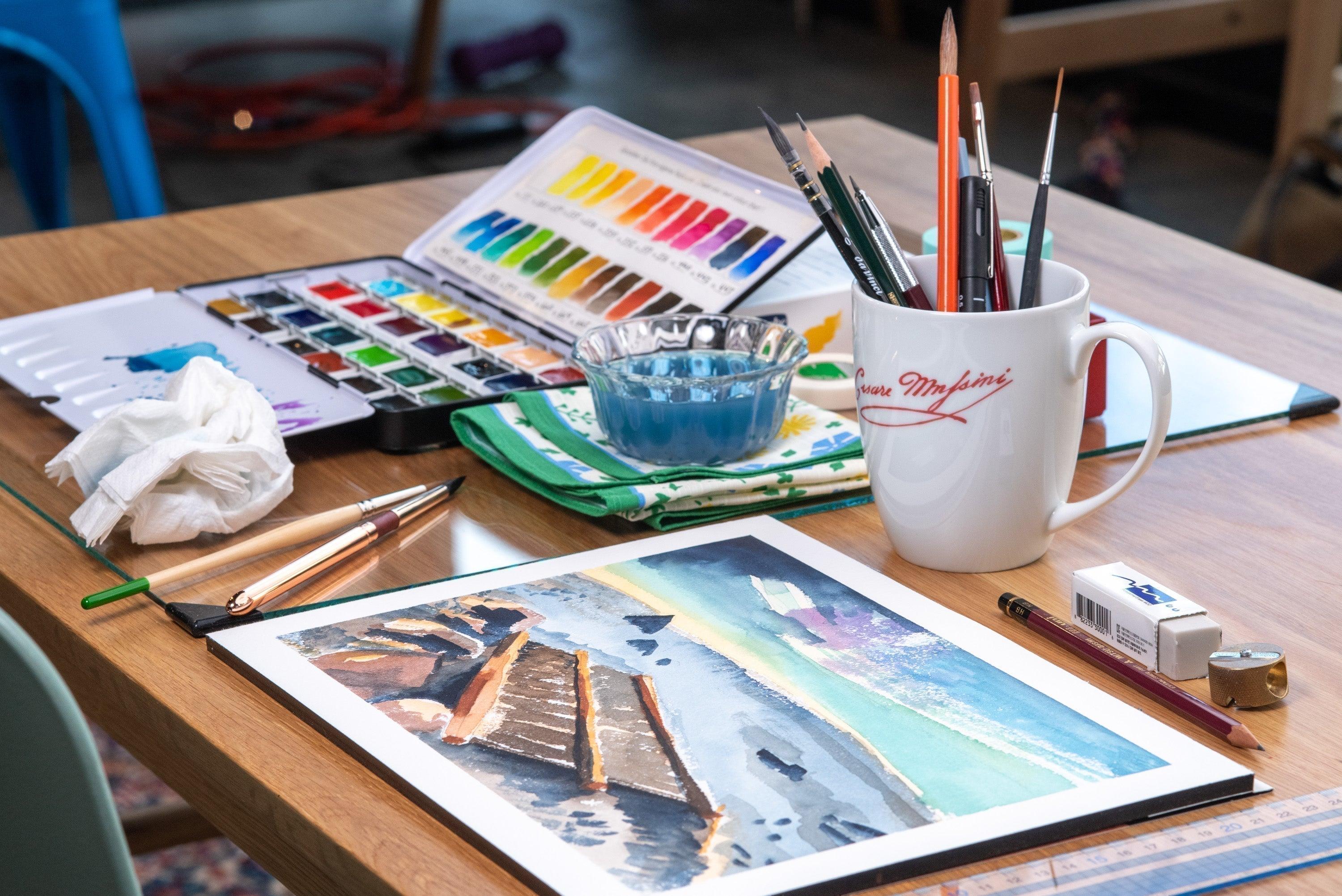 Schmincke - Akademie Watercolor Half Pan, #664 Burnt Umber - St. Louis Art Supply