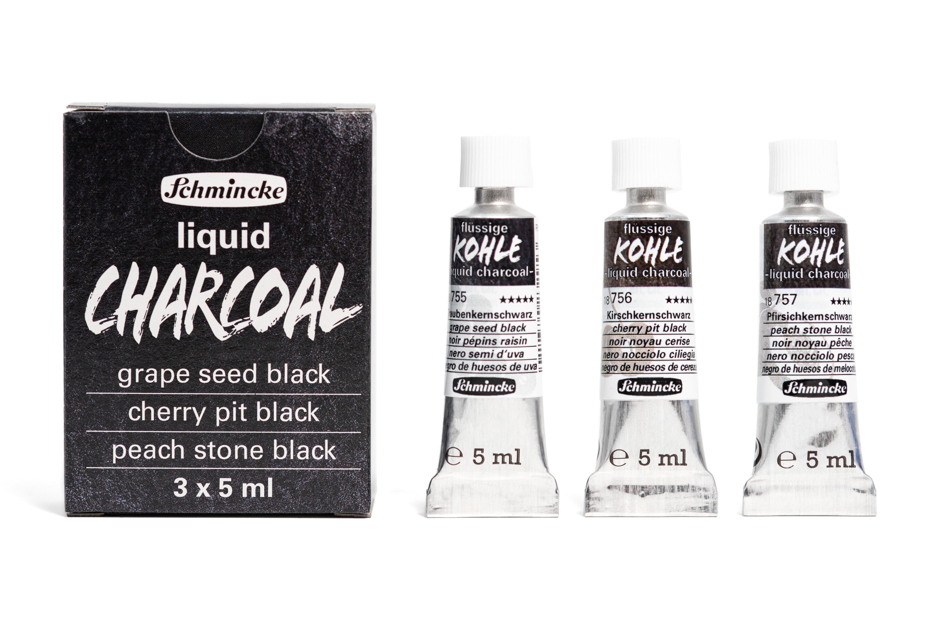 Schmincke - Liquid Charcoal, Mini Set of 3 - St. Louis Art Supply