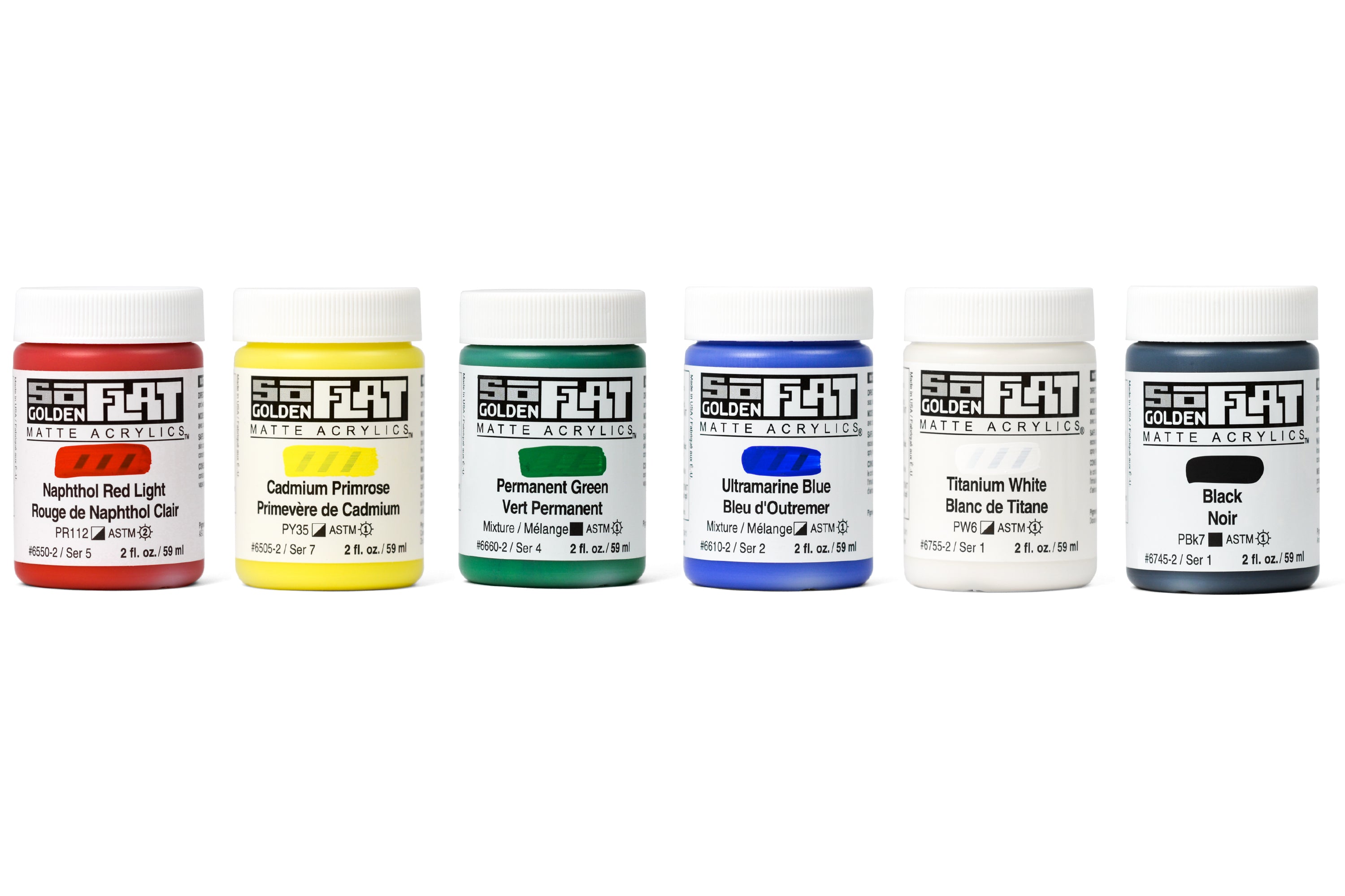 Golden SoFlat Matte Acrylics, Pop Set of 6