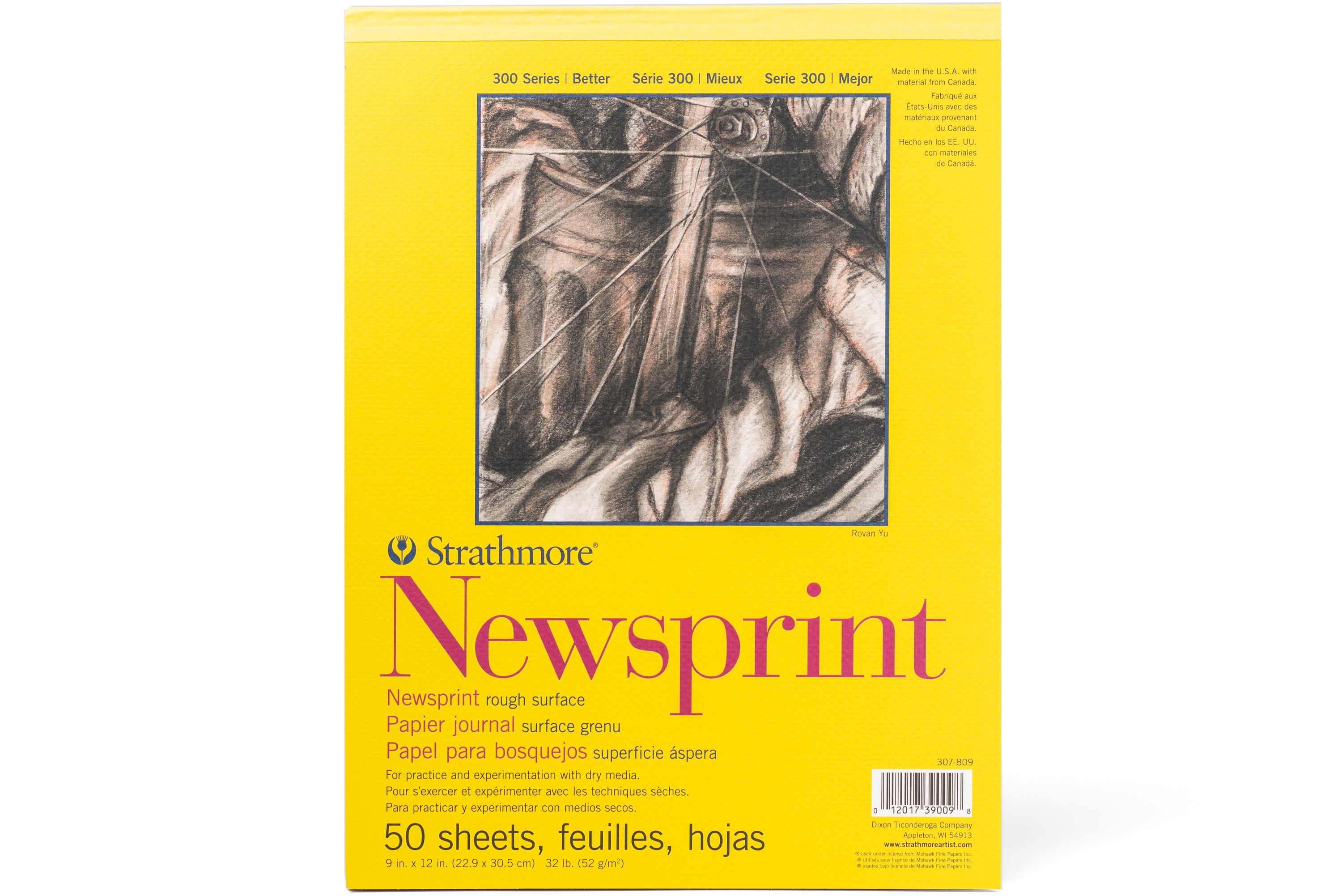 4 X Strathmore 300 Series Newsprint Pad Rough 80 Sheets 9”x12