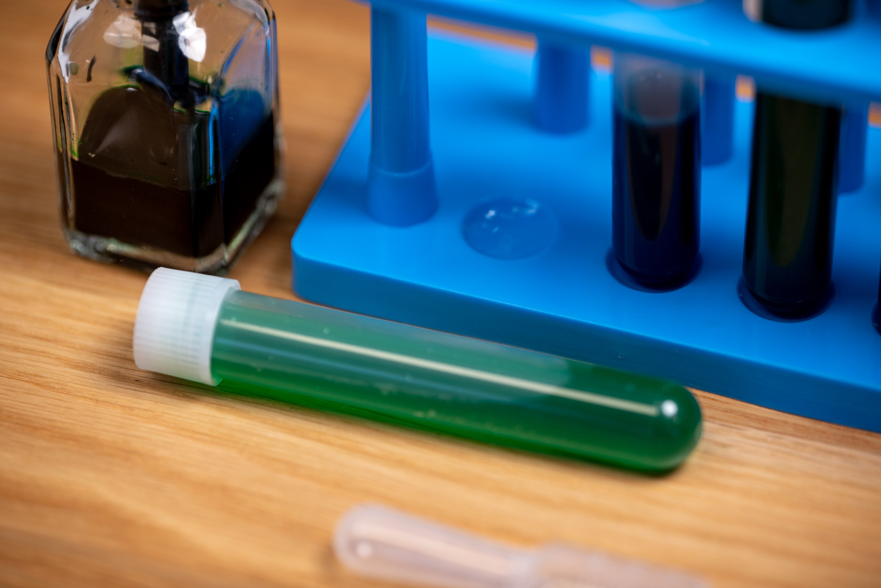 15 mL Test Tubes, Set of 6 with Storage Rack