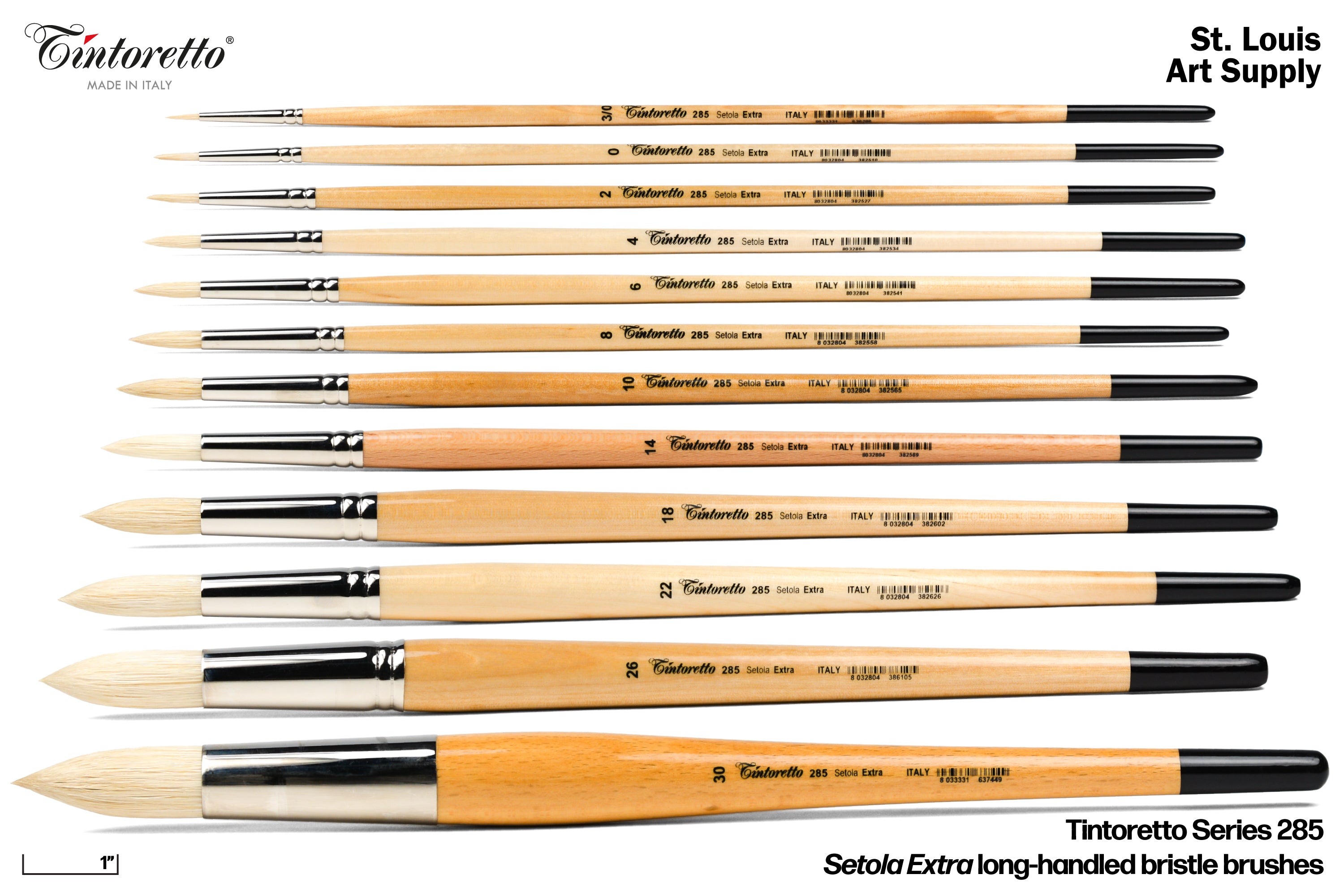 Setola Extra Long-Handled Bristle Brushes, Series 285 (Round)