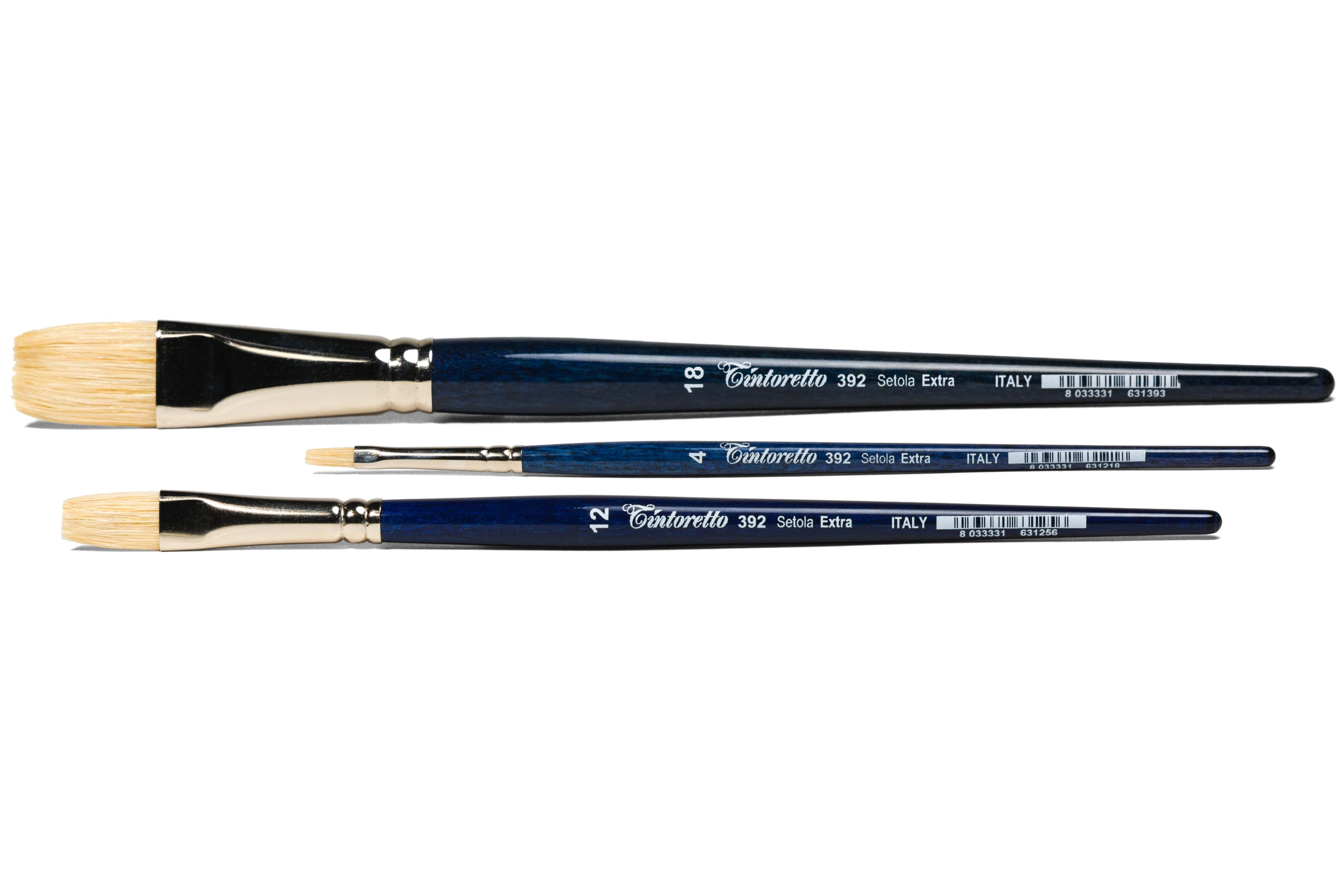 Setola Extra Short-Handled Bristle Brushes, Series 392 (Flat)