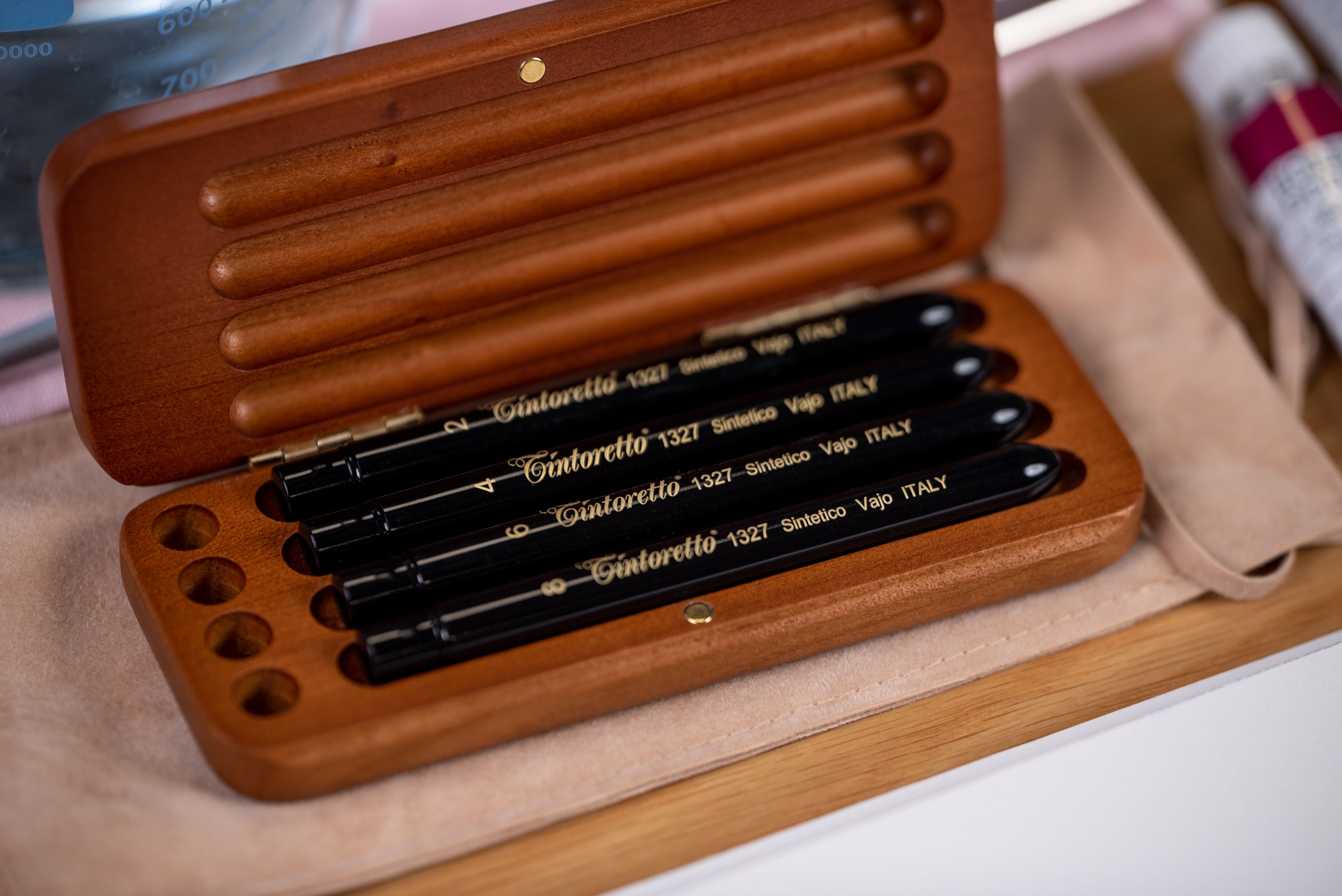 Tintoretto Watercolor Travel Brush Set, Synthetic Squirrel Rounds