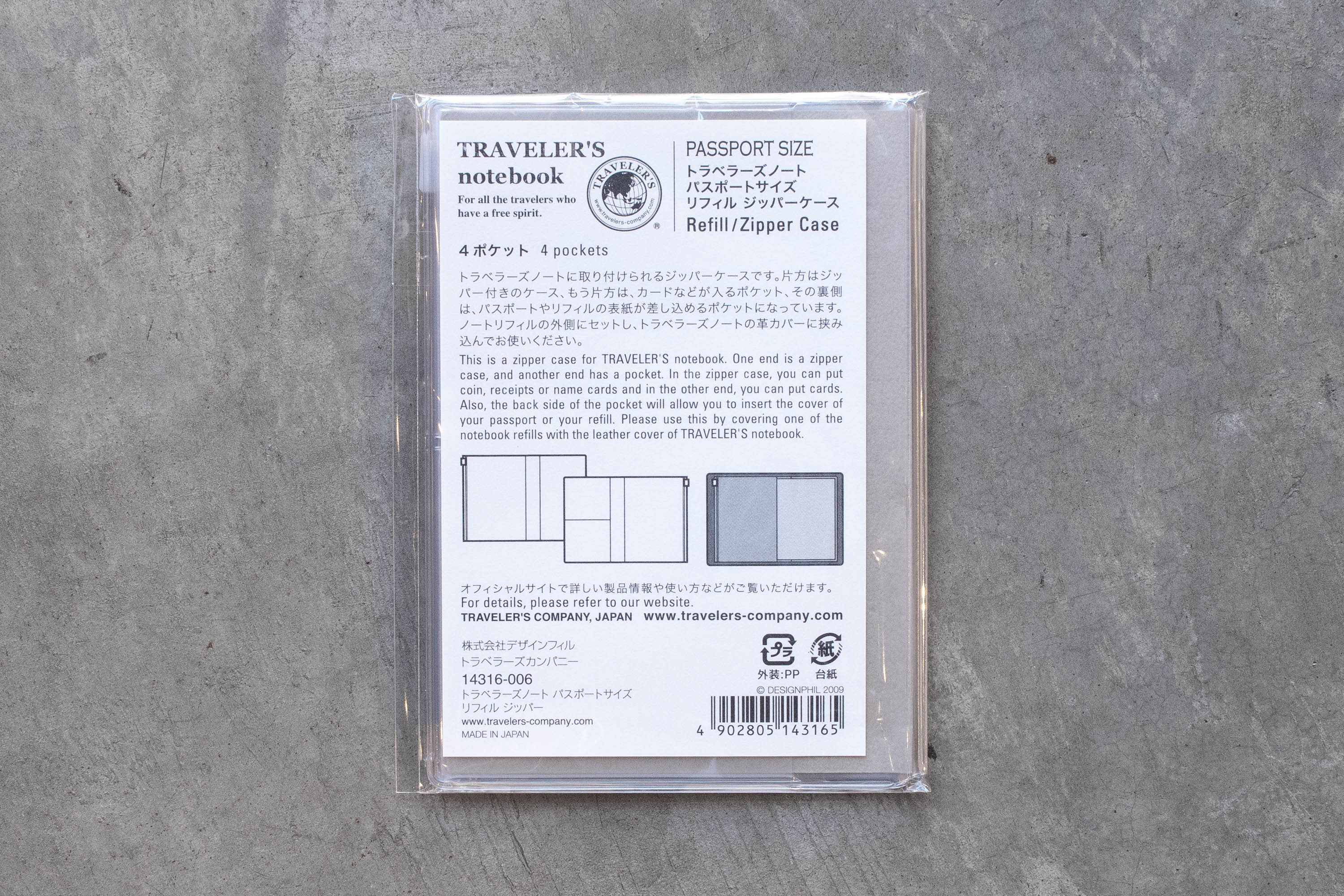 Traveler's Notebook Refill #004: Zipper Case, Passport Size - St. Louis Art Supply